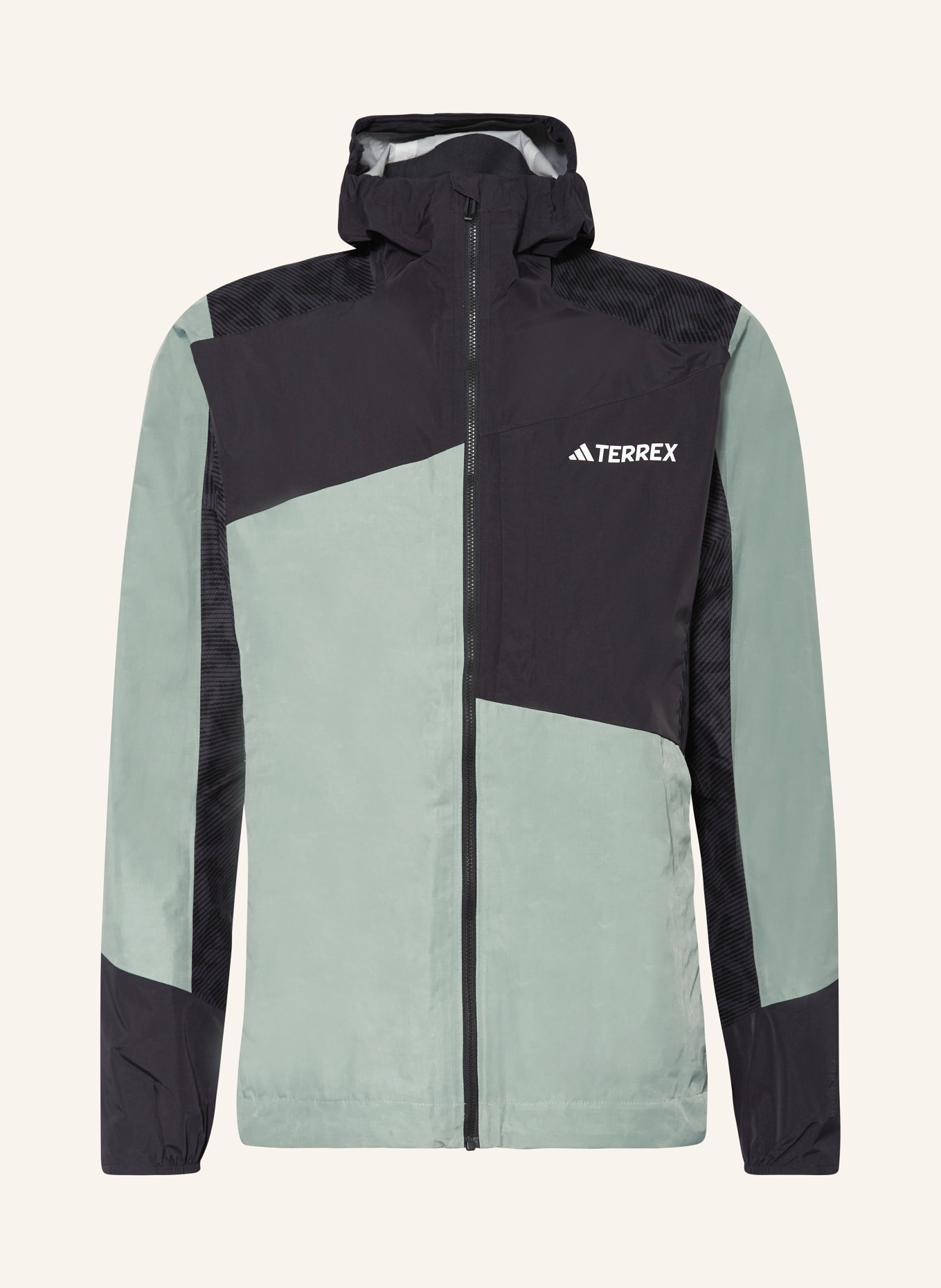 adidas TERREX Rain jacket TERREX XPERIOR HYBRID RAIN.RDY, Color: BLACK/ LIGHT GREEN (Image 1)