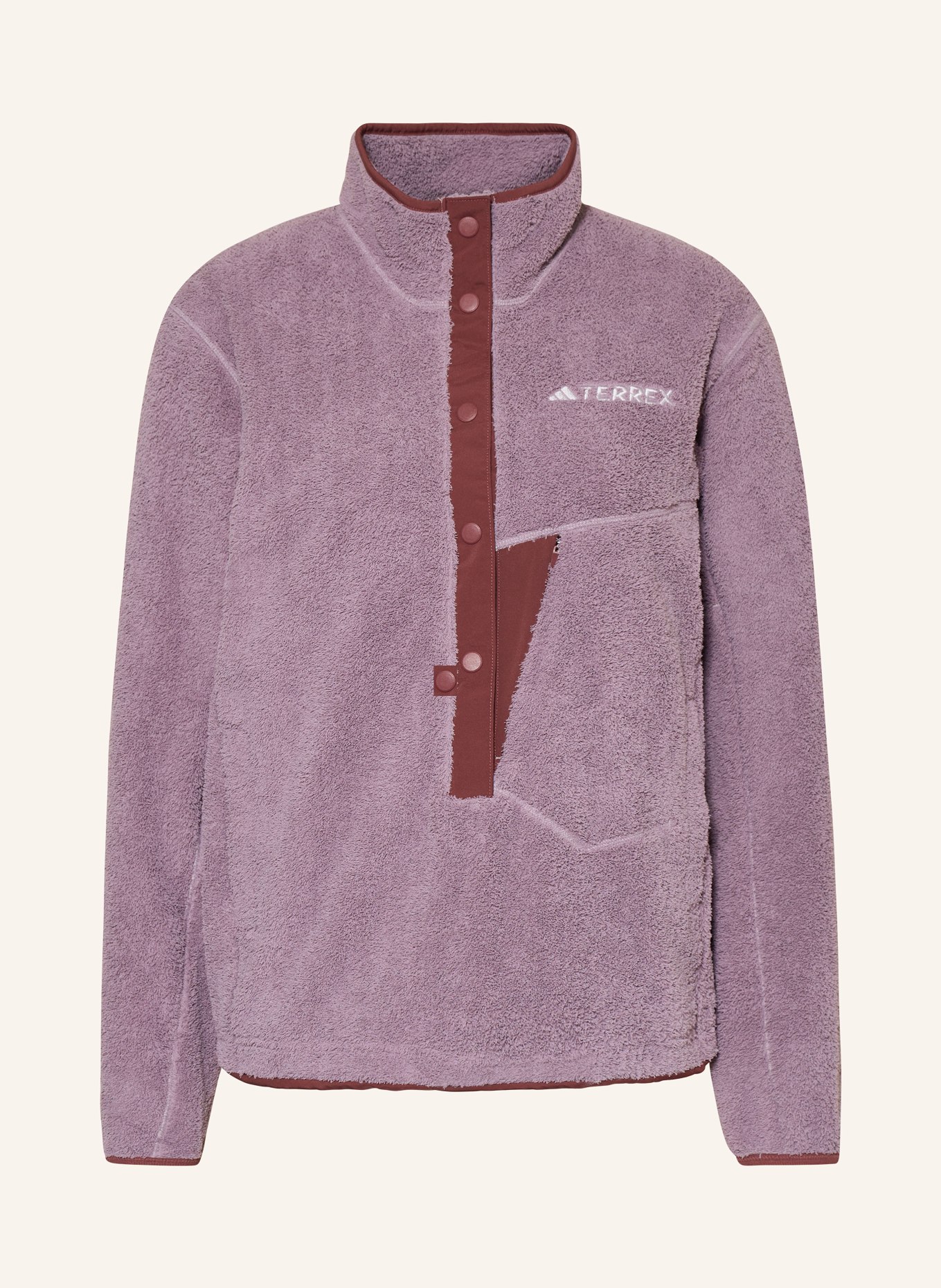 adidas TERREX Fleece half-zip sweater TERREX XPLORIC HIGH-PILE FLEECE, Color: DUSKY PINK (Image 1)
