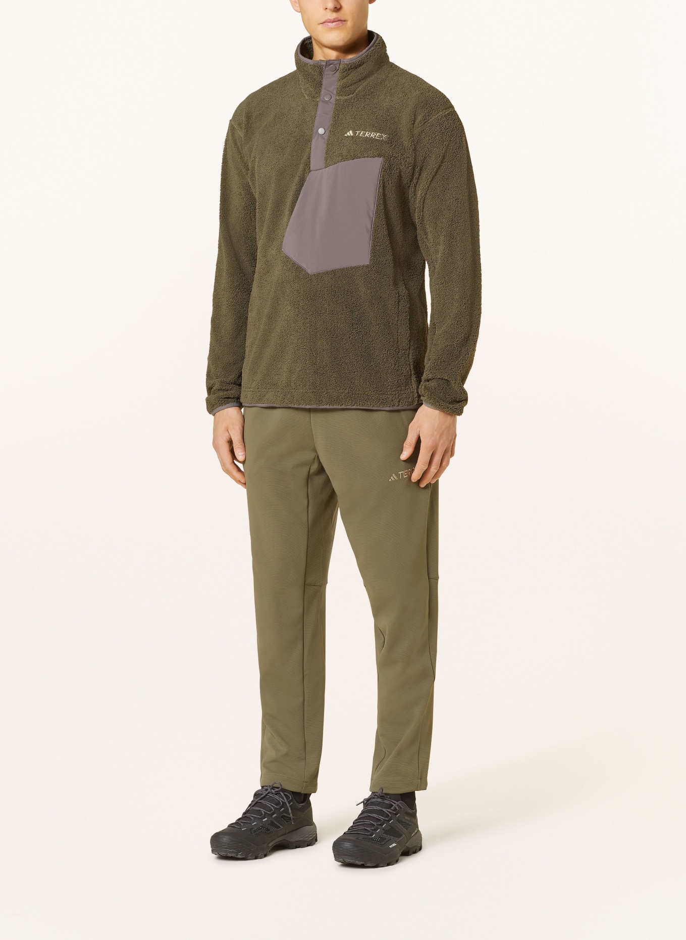 adidas TERREX Fleece half-zip sweater XPLORIC, Color: OLIVE (Image 2)