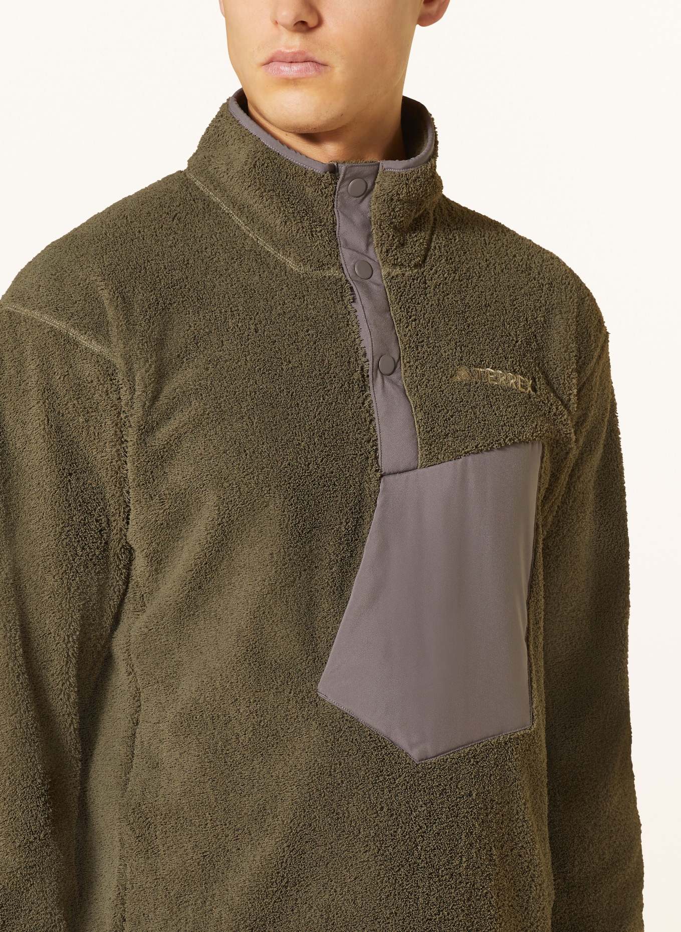 adidas TERREX Sweter typu troyer z polaru XPLORIC, Kolor: OLIWKOWY (Obrazek 4)