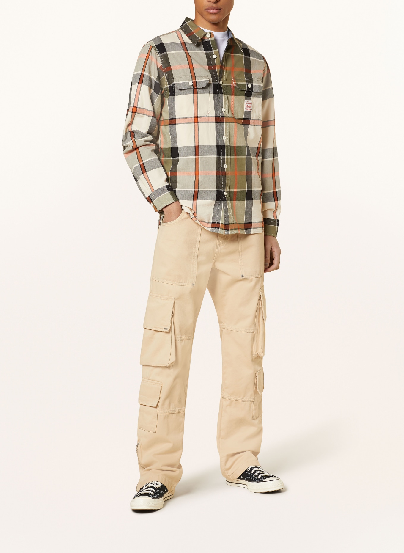 Levi's® Shirt THE WORKER relaxed fit, Color: OLIVE/ CREAM/ ORANGE (Image 2)