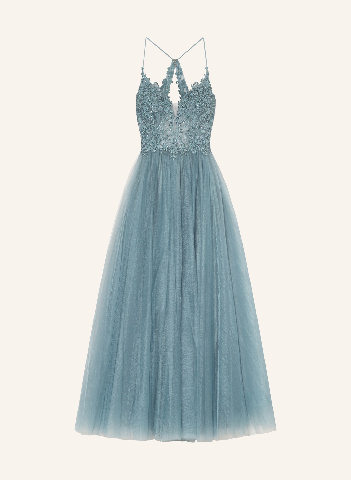 Hey Kyla Evening dress with decorative gems and lace, Color: TURQUOISE (Image 1)