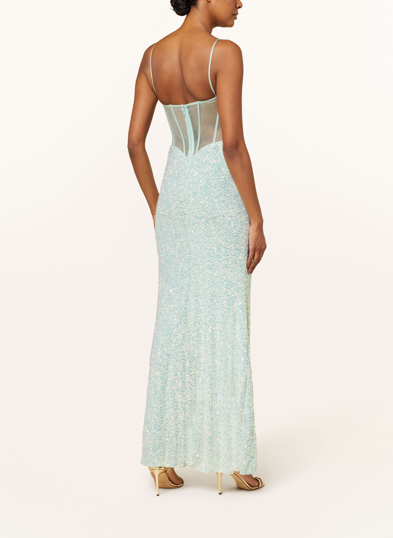 Hey Kyla Evening dress with sequins, Color: LIGHT GREEN (Image 3)