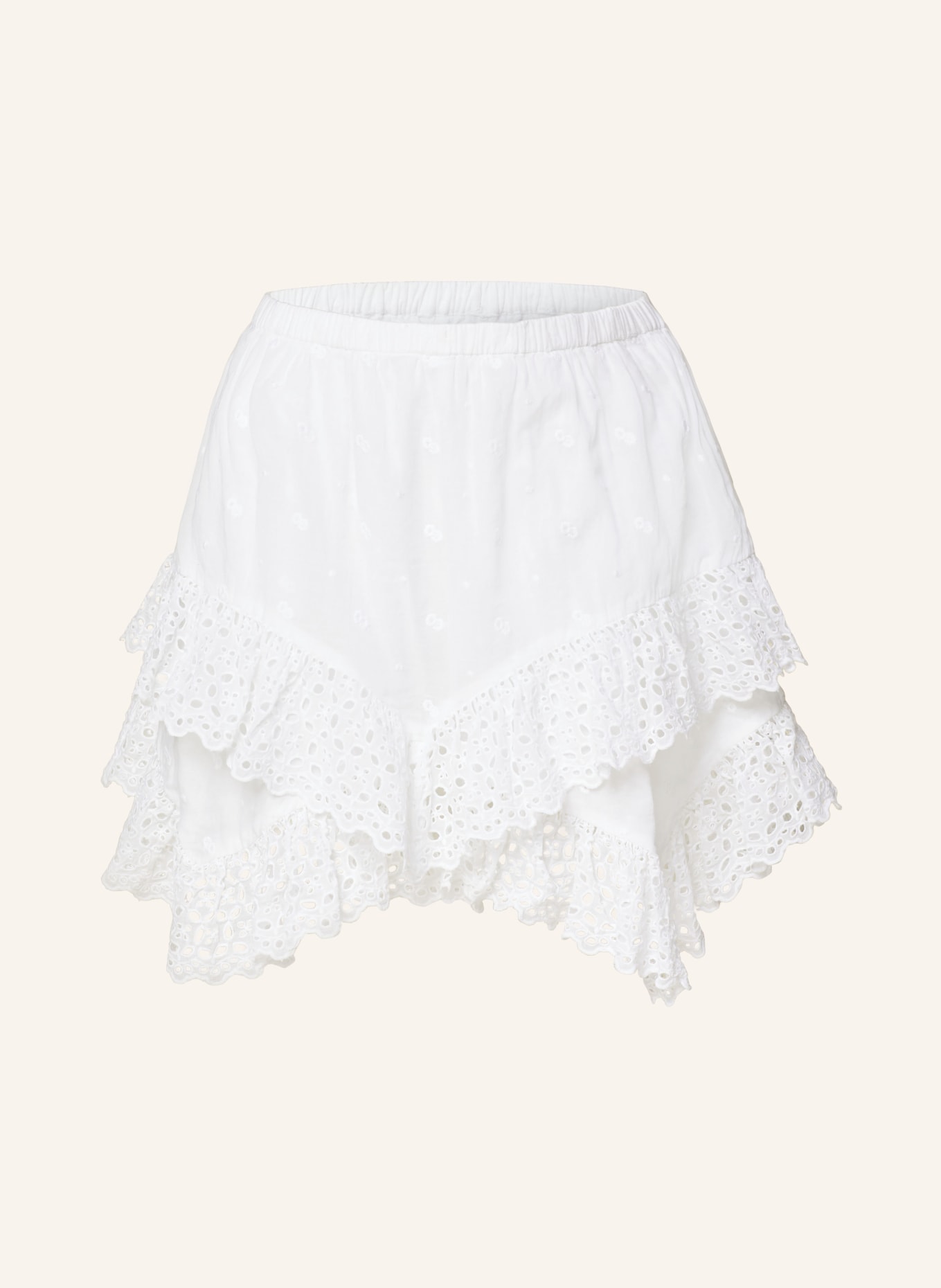 MARANT ÉTOILE Skort SUKIRA with broderie anglaise, Color: WHITE (Image 1)