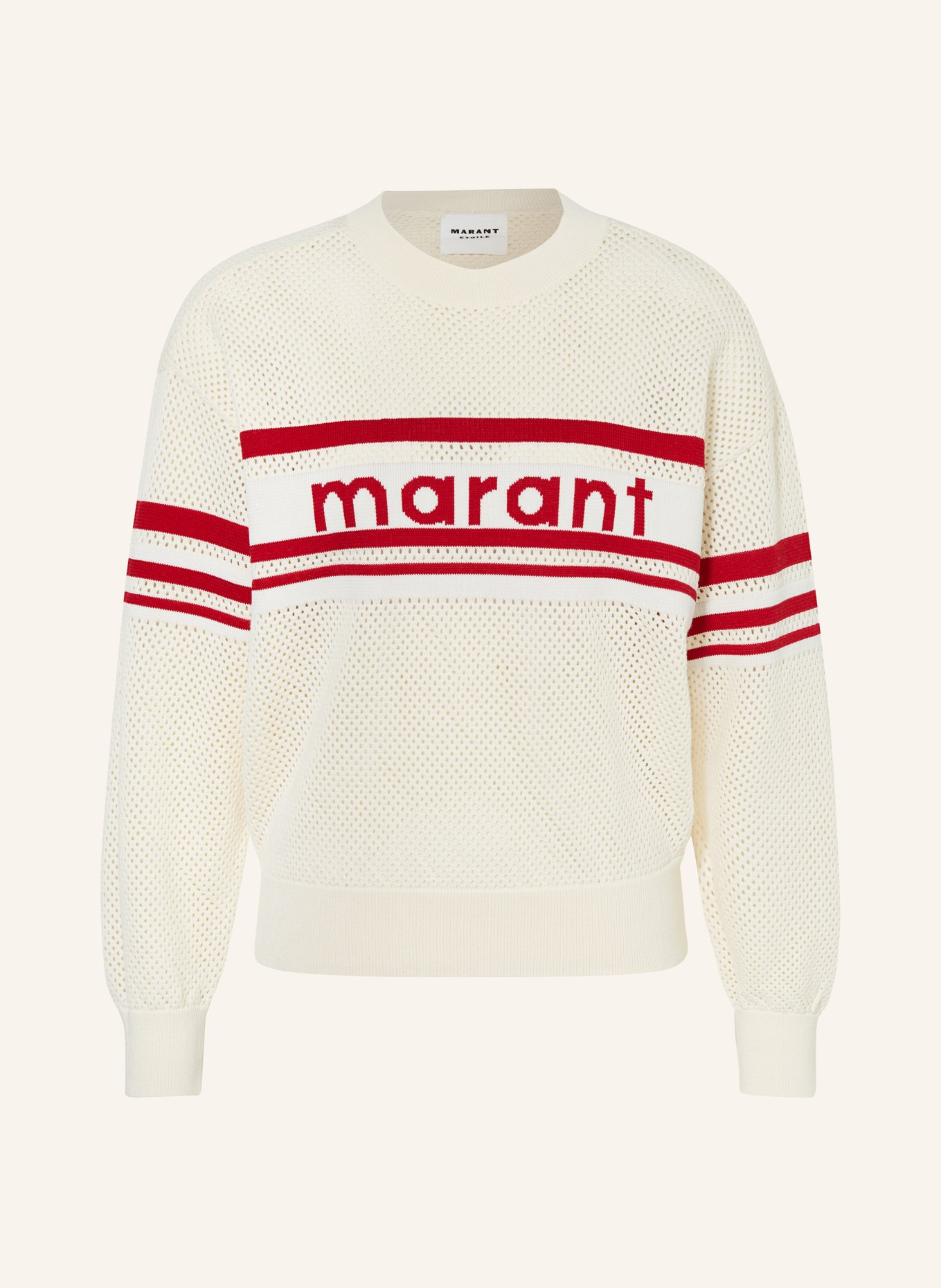 MARANT ÉTOILE Sweater ARWEN, Color: ECRU/ DARK RED (Image 1)