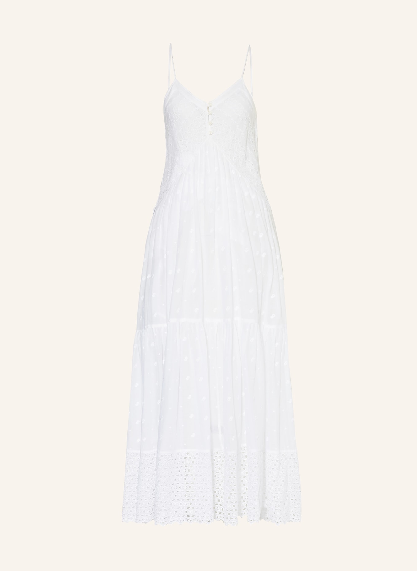 MARANT ÉTOILE Dress SABBA with broderie anglaise, Color: WHITE (Image 1)