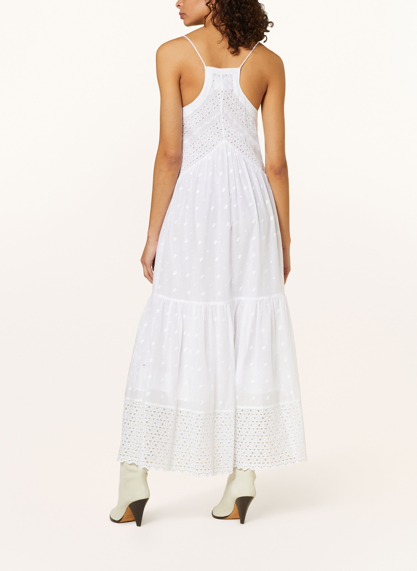 MARANT ÉTOILE Dress SABBA with broderie anglaise, Color: WHITE (Image 3)
