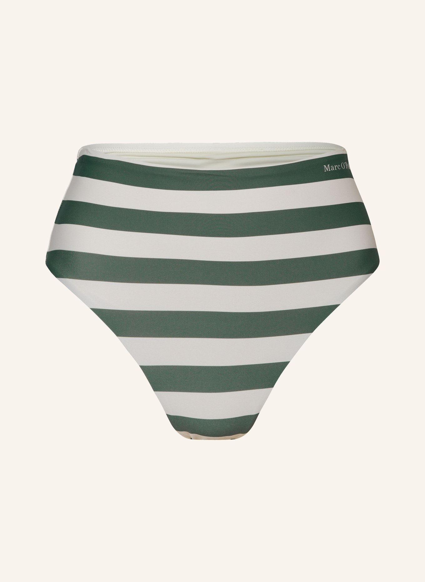 Marc O'Polo High-waist bikini bottoms, Color: GREEN/ ECRU (Image 1)