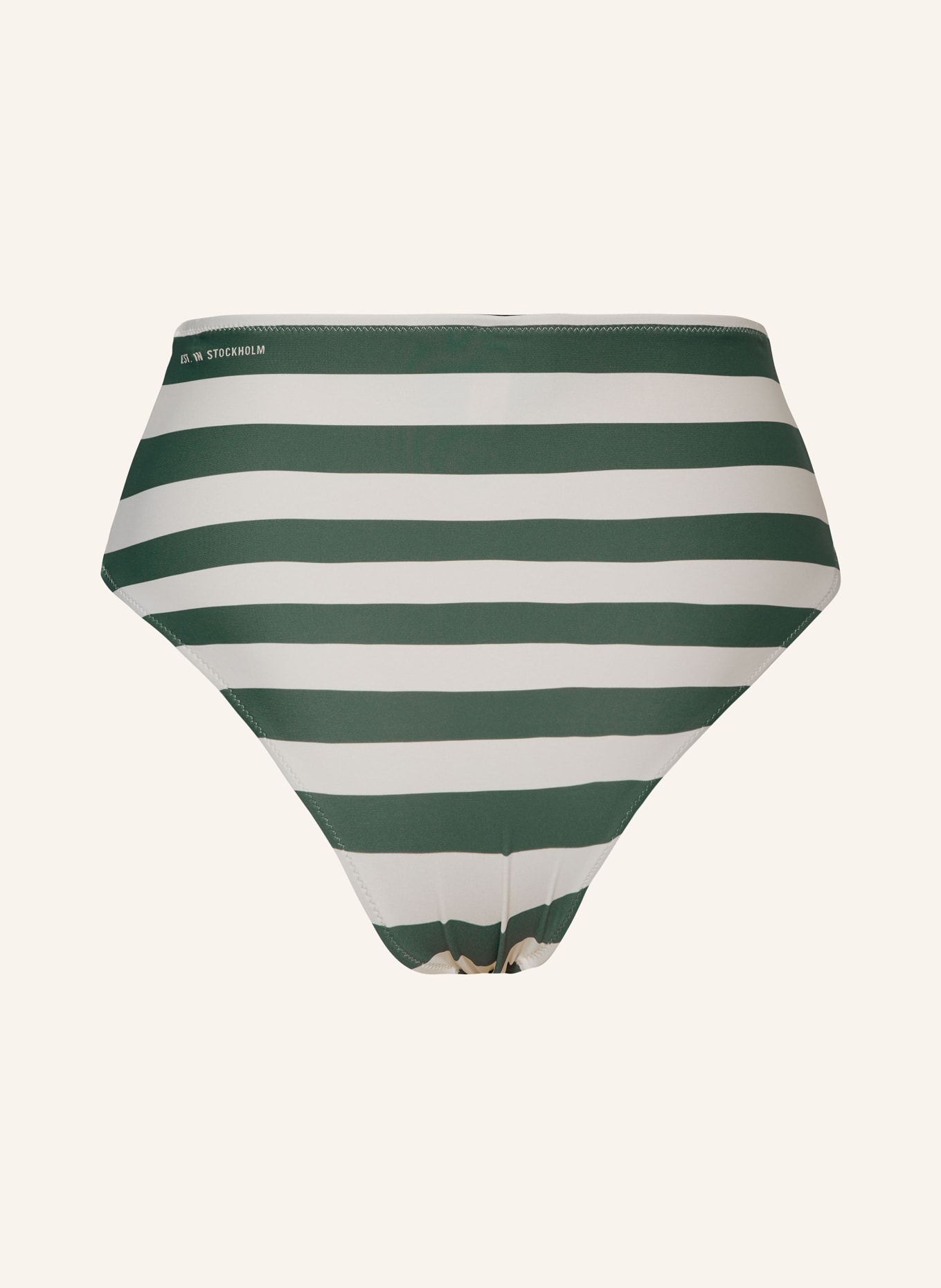 Marc O'Polo High-waist bikini bottoms, Color: GREEN/ ECRU (Image 2)