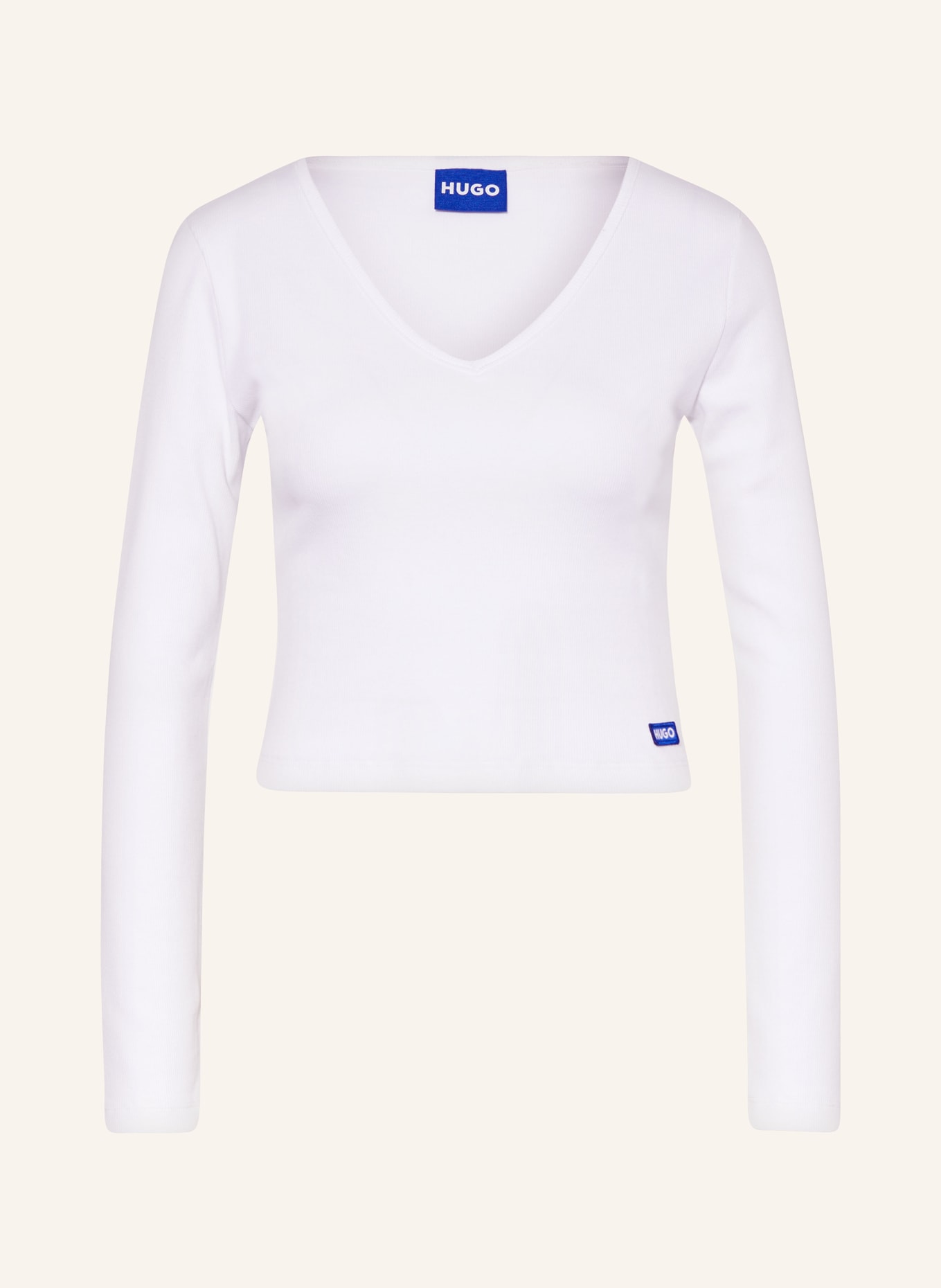 HUGO BLUE Cropped long sleeve shirt DARIMINA, Color: WHITE (Image 1)