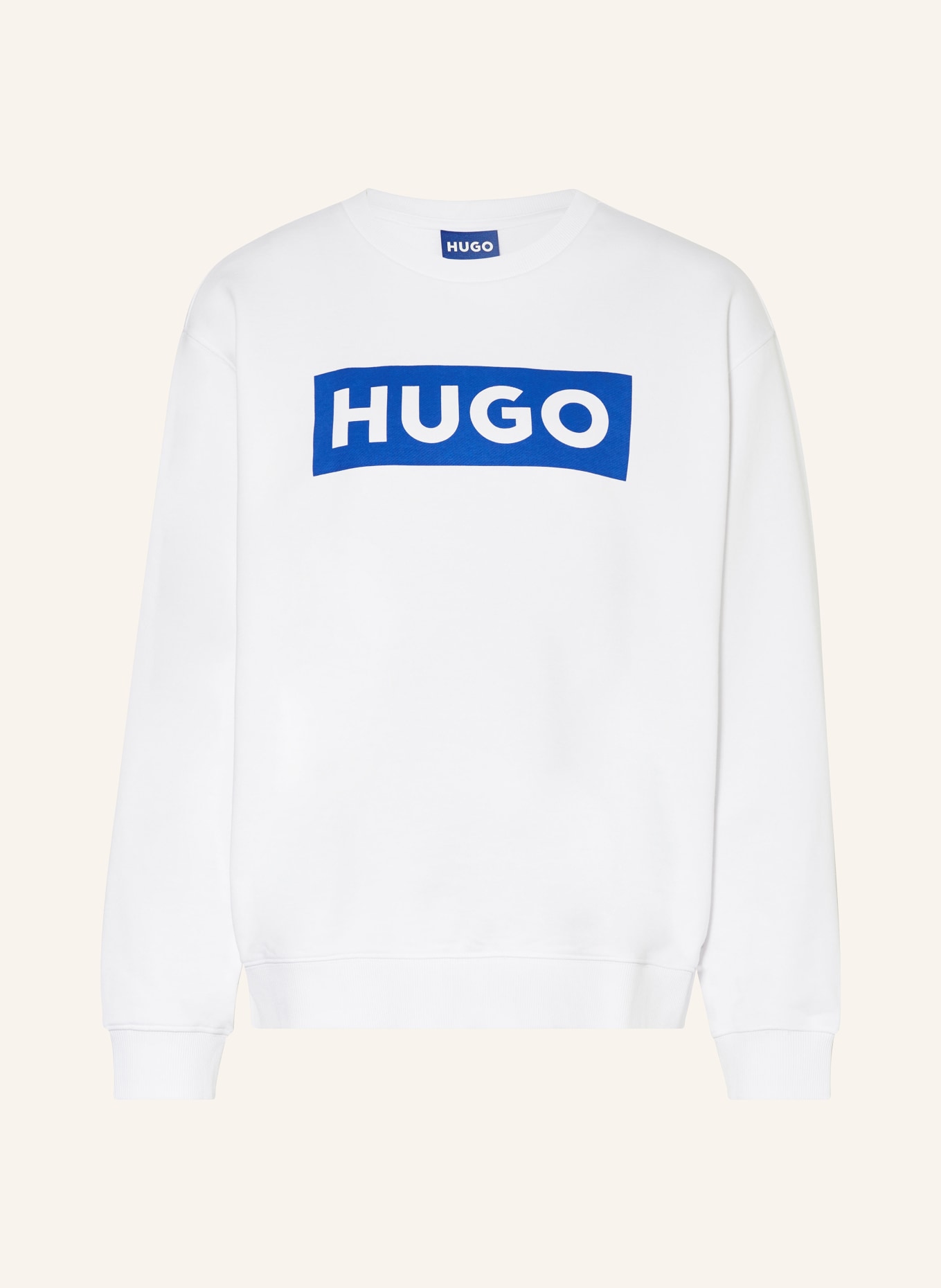 HUGO BLUE Sweatshirt CLASSIC CREW, Farbe: WEISS/ BLAU (Bild 1)
