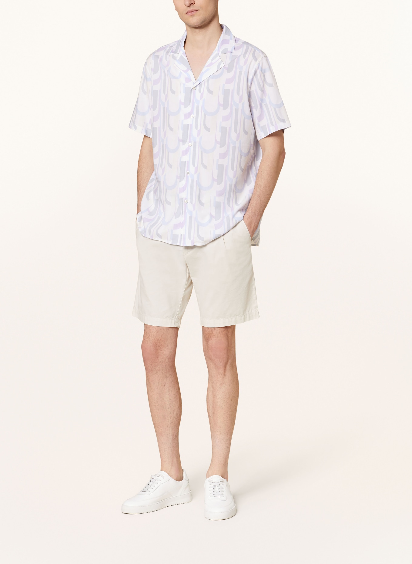 PAUL Resort shirt, Color: WHITE/ LIGHT PURPLE/ ECRU (Image 2)