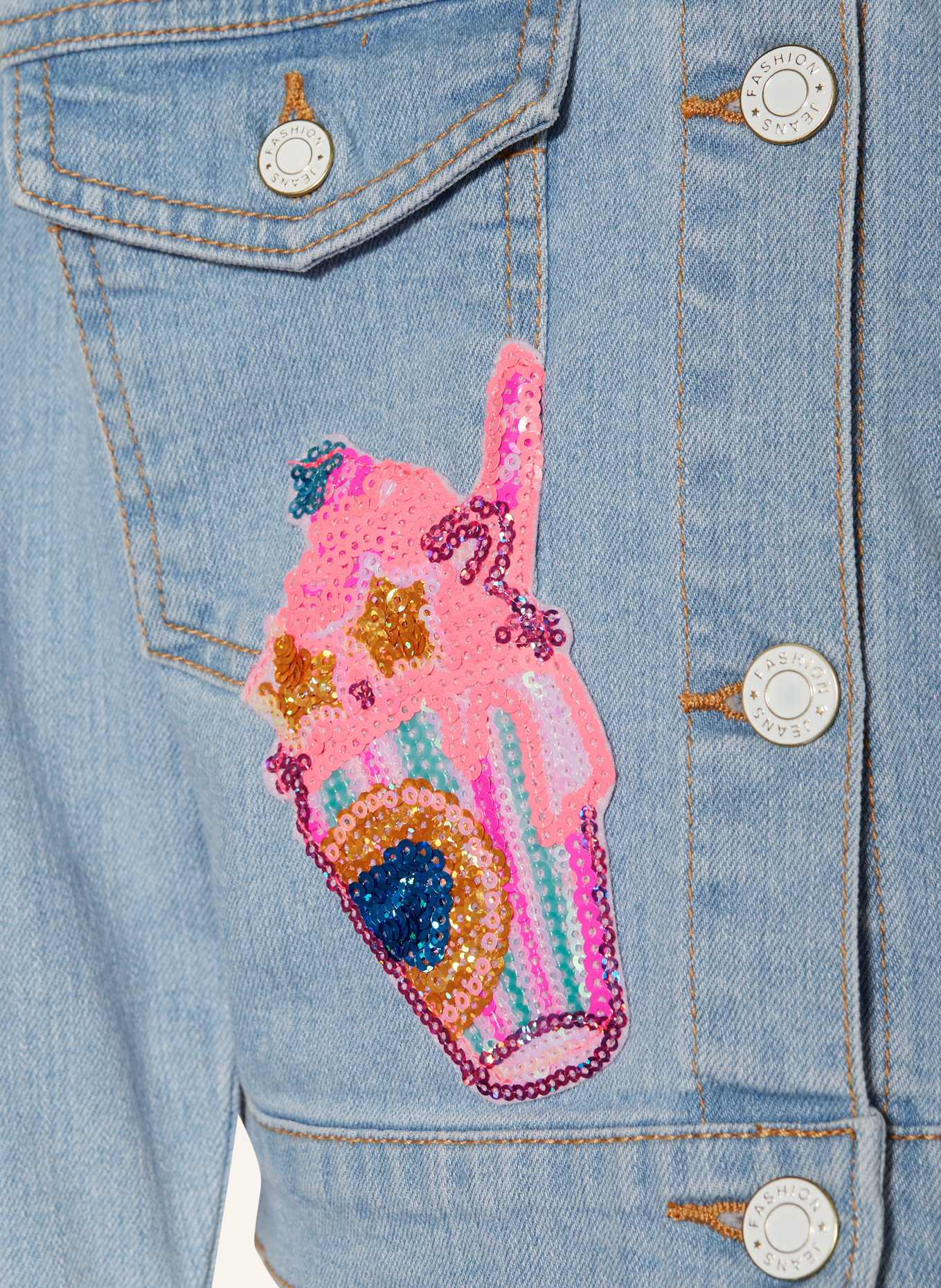 Billieblush Kurtka jeansowa z cekinami, Kolor: JASNONIEBIESKI (Obrazek 3)