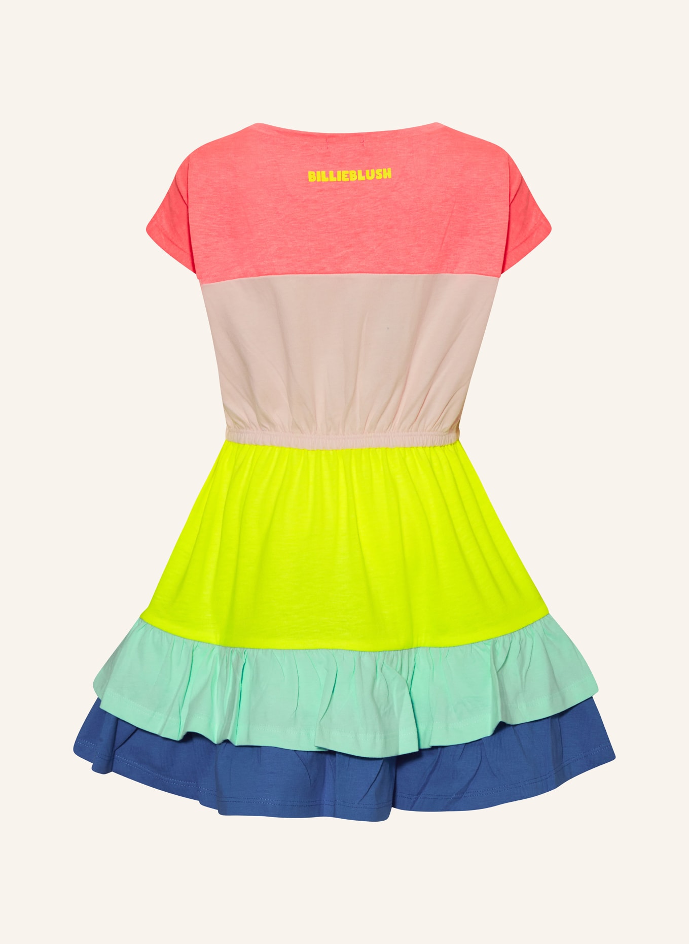 Billieblush Kleid mit Volants, Farbe: ROSA/ NEONGRÜN/ HELLBLAU (Bild 2)