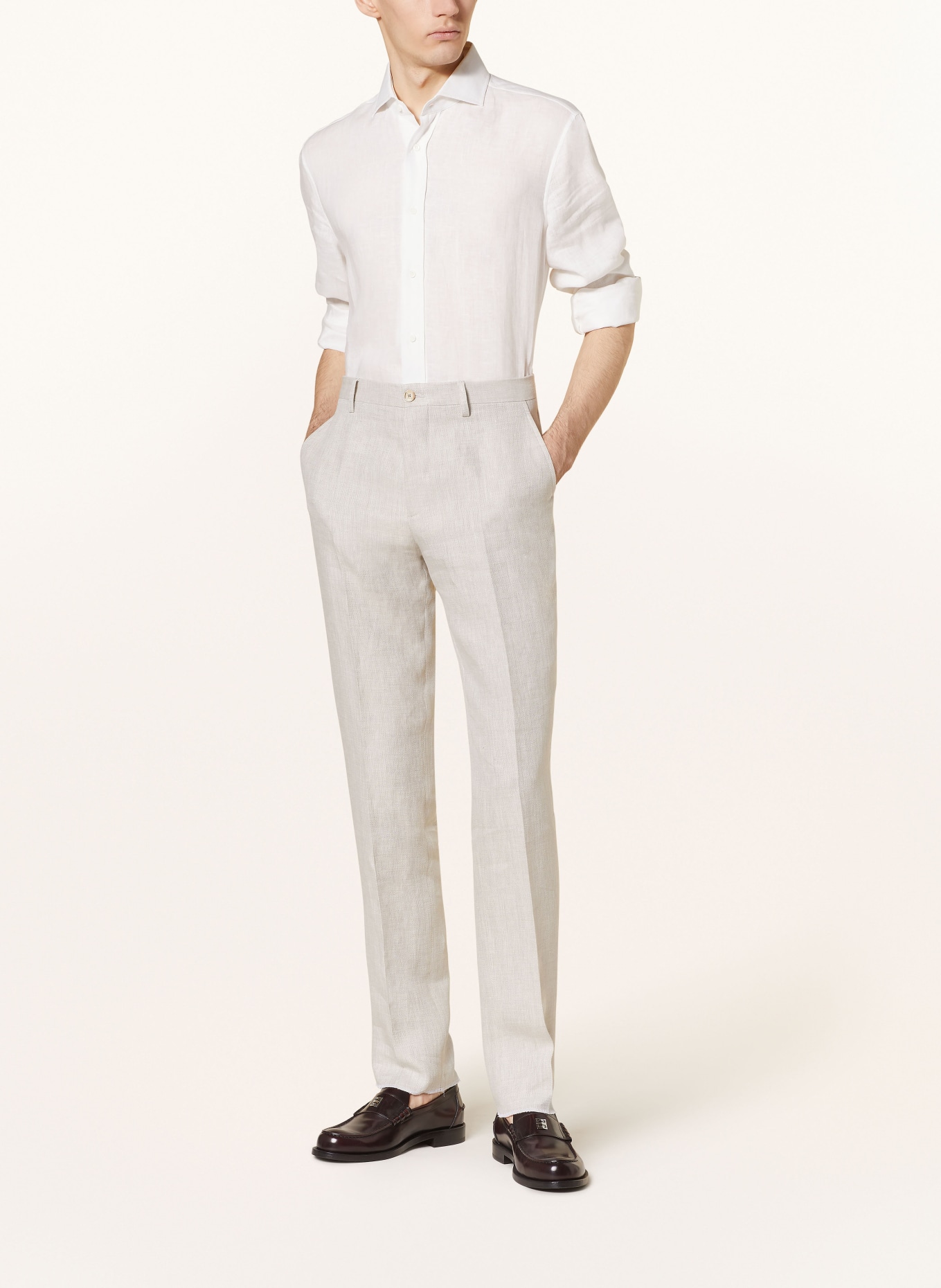 ETRO Suit trousers regular fit in linen, Color: M0633 Light Beige (Image 3)