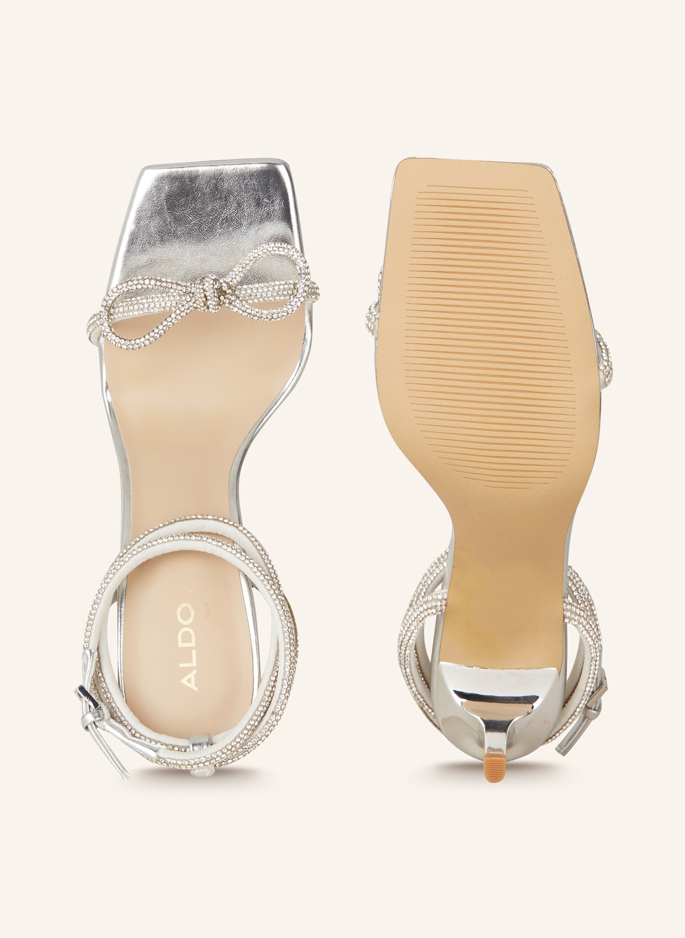 ALDO Sandals with decorative gems, Color: SILVER (Image 5)