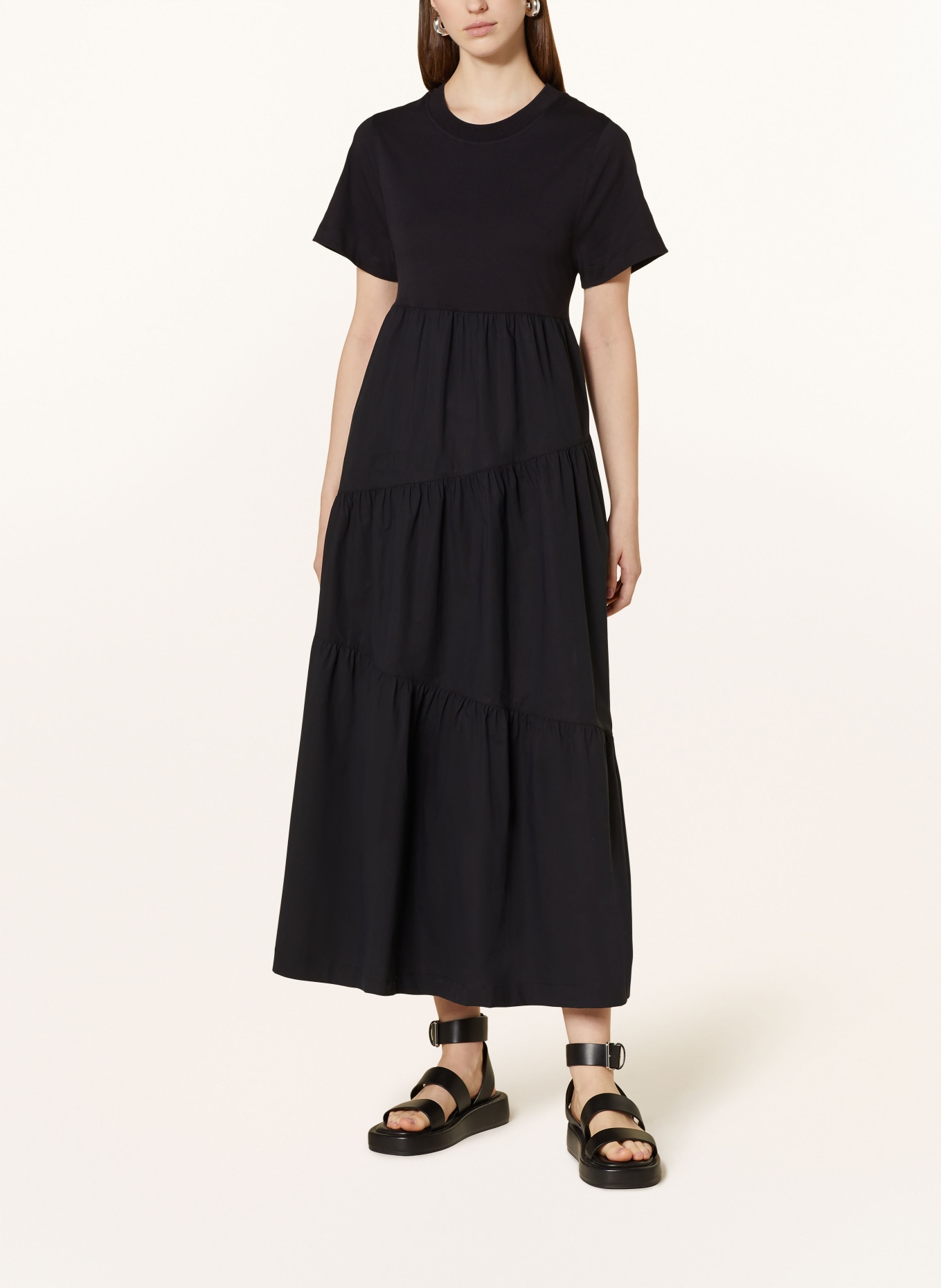 BOSS Dress ENESI in mixed materials, Color: BLACK (Image 2)