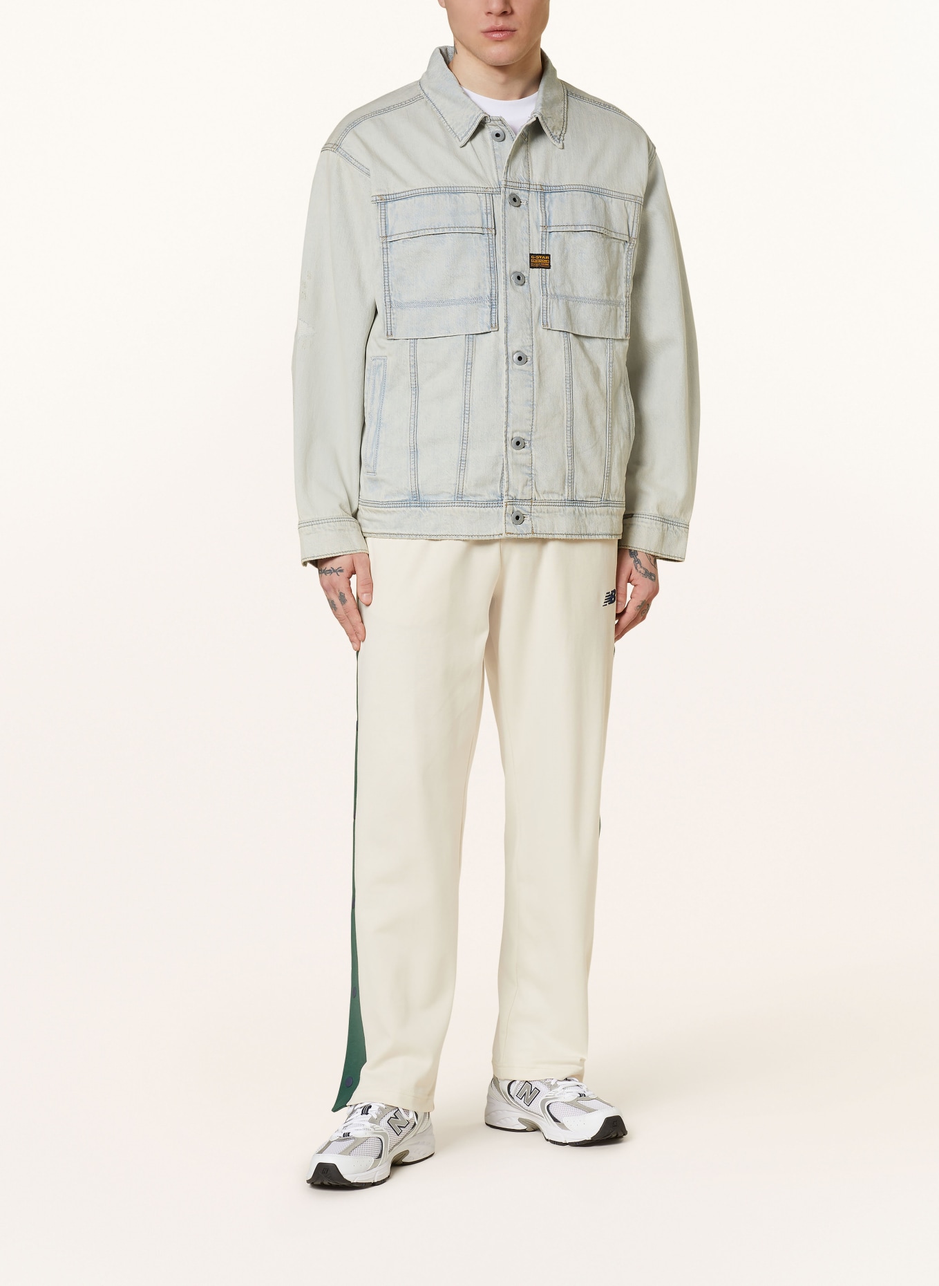 new balance Spodnie dresowe, Kolor: KREMOWY/ CIEMNOZIELONY/ GRANATOWY (Obrazek 2)