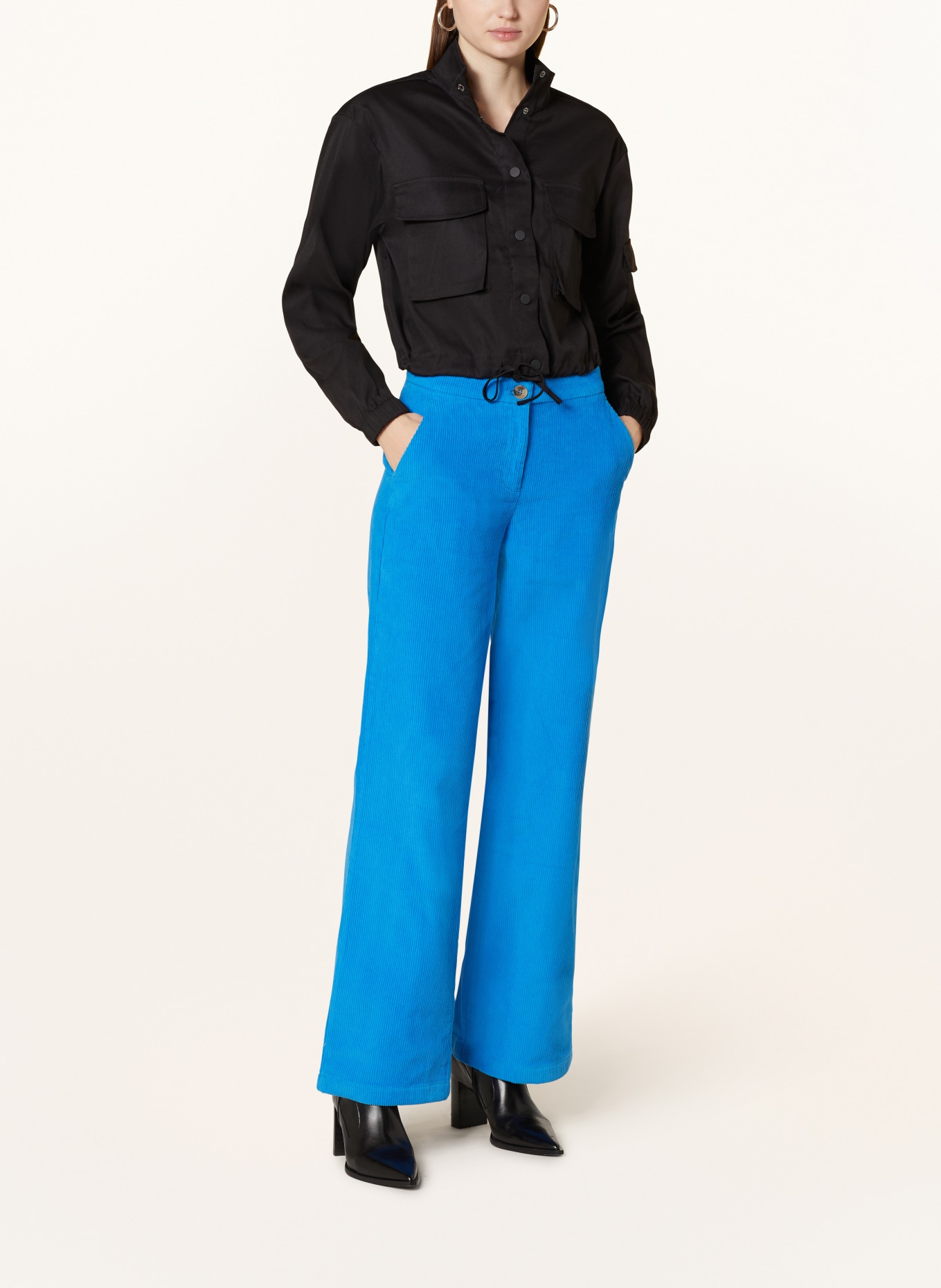 mavi Wide leg trousers made of corduroy, Color: BLUE (Image 2)