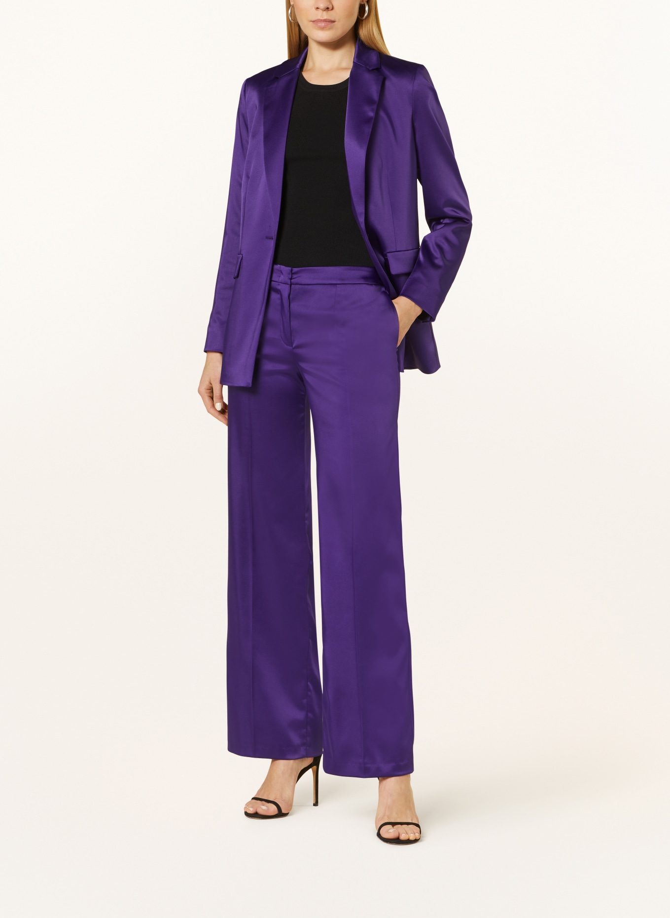 V by Vera Mont Wide leg trousers in satin, Color: PURPLE (Image 2)