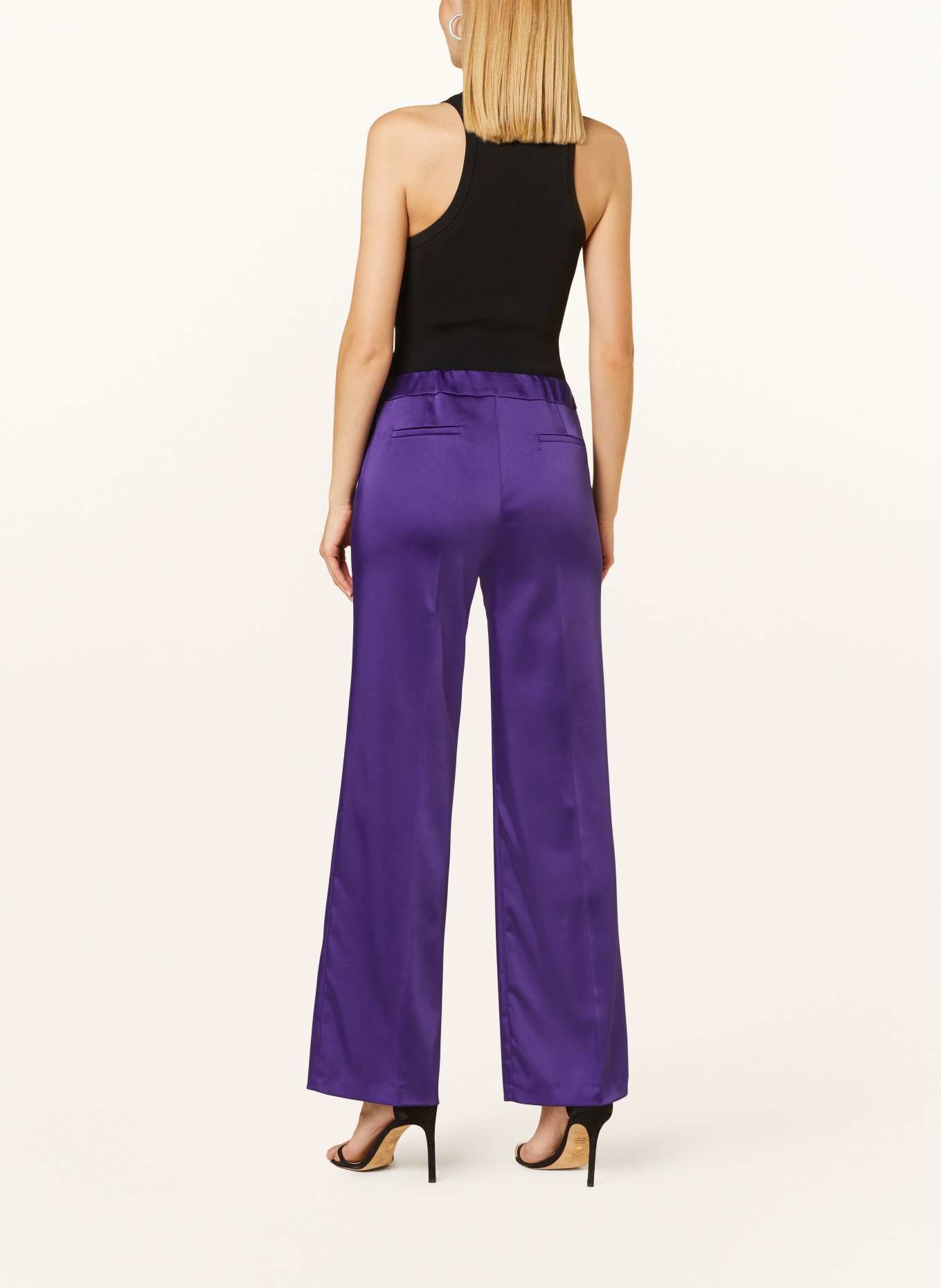 V by Vera Mont Wide leg trousers in satin, Color: PURPLE (Image 3)