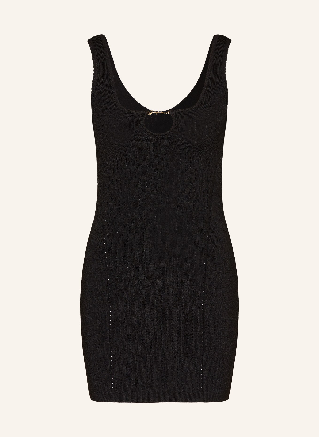JACQUEMUS Knit dress LA MINI ROBE SIERRA with cut-out, Color: BLACK (Image 1)