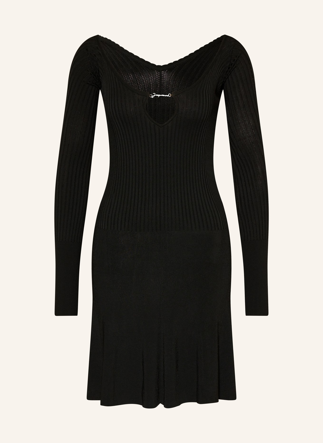 JACQUEMUS Knit dress LA MINI ROBE PRALU with cut-out, Color: BLACK (Image 1)