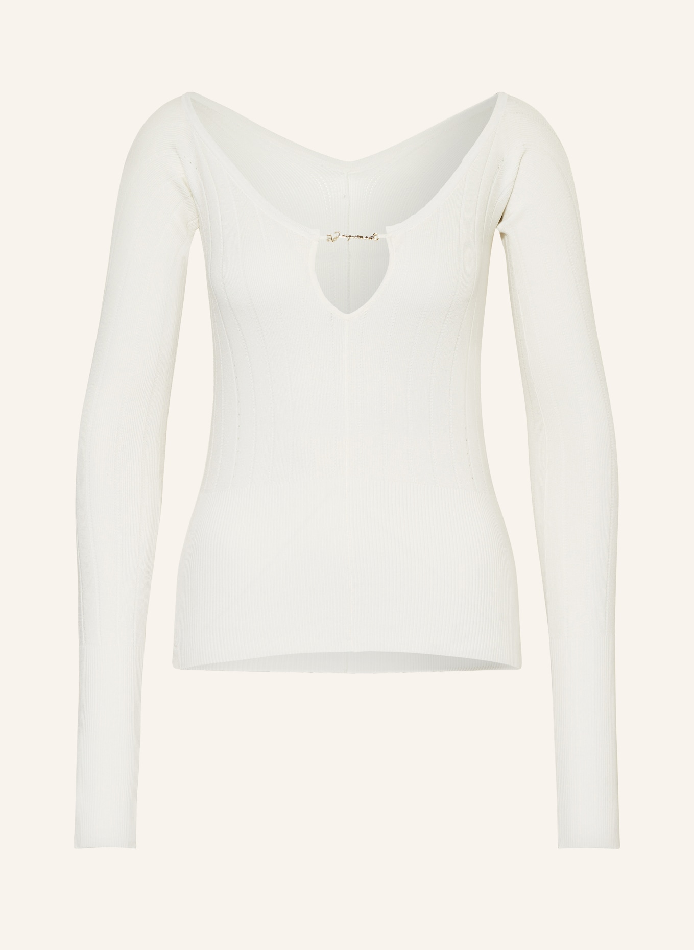 JACQUEMUS Sweater LE HAUT PRALU, Color: WHITE (Image 1)