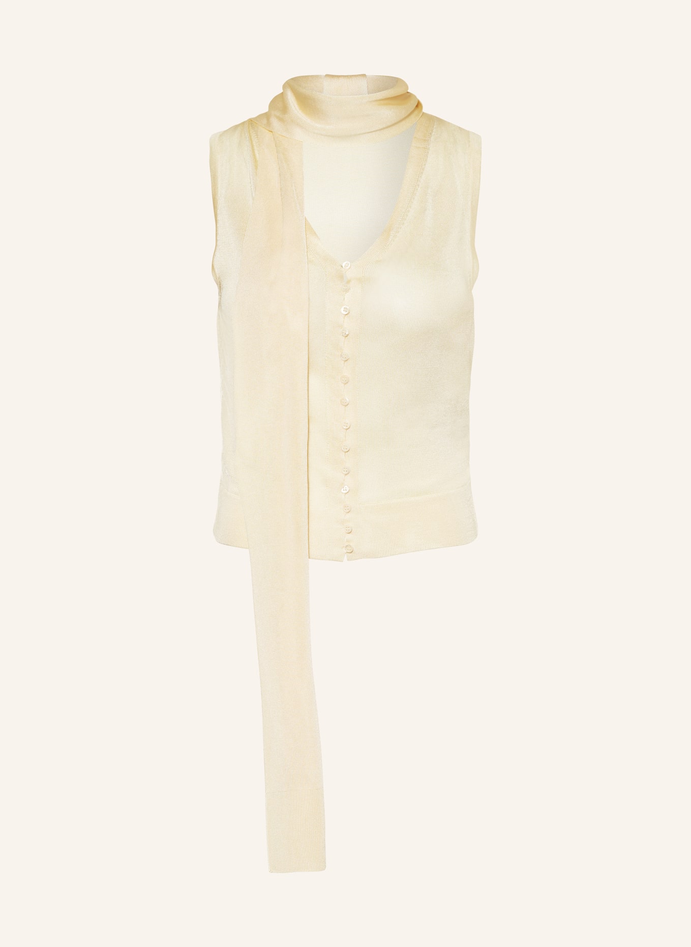 JACQUEMUS Knit vest LE HAUT MAESTRA with bow-tie, Color: LIGHT YELLOW (Image 1)