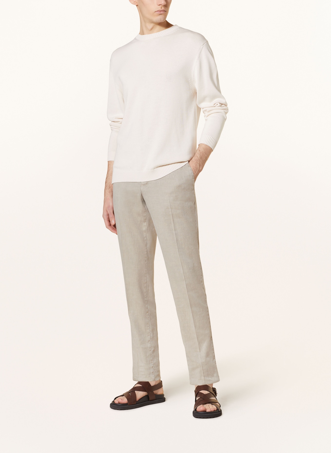 PT TORINO Chinos slim fit with linen, Color: BEIGE (Image 2)