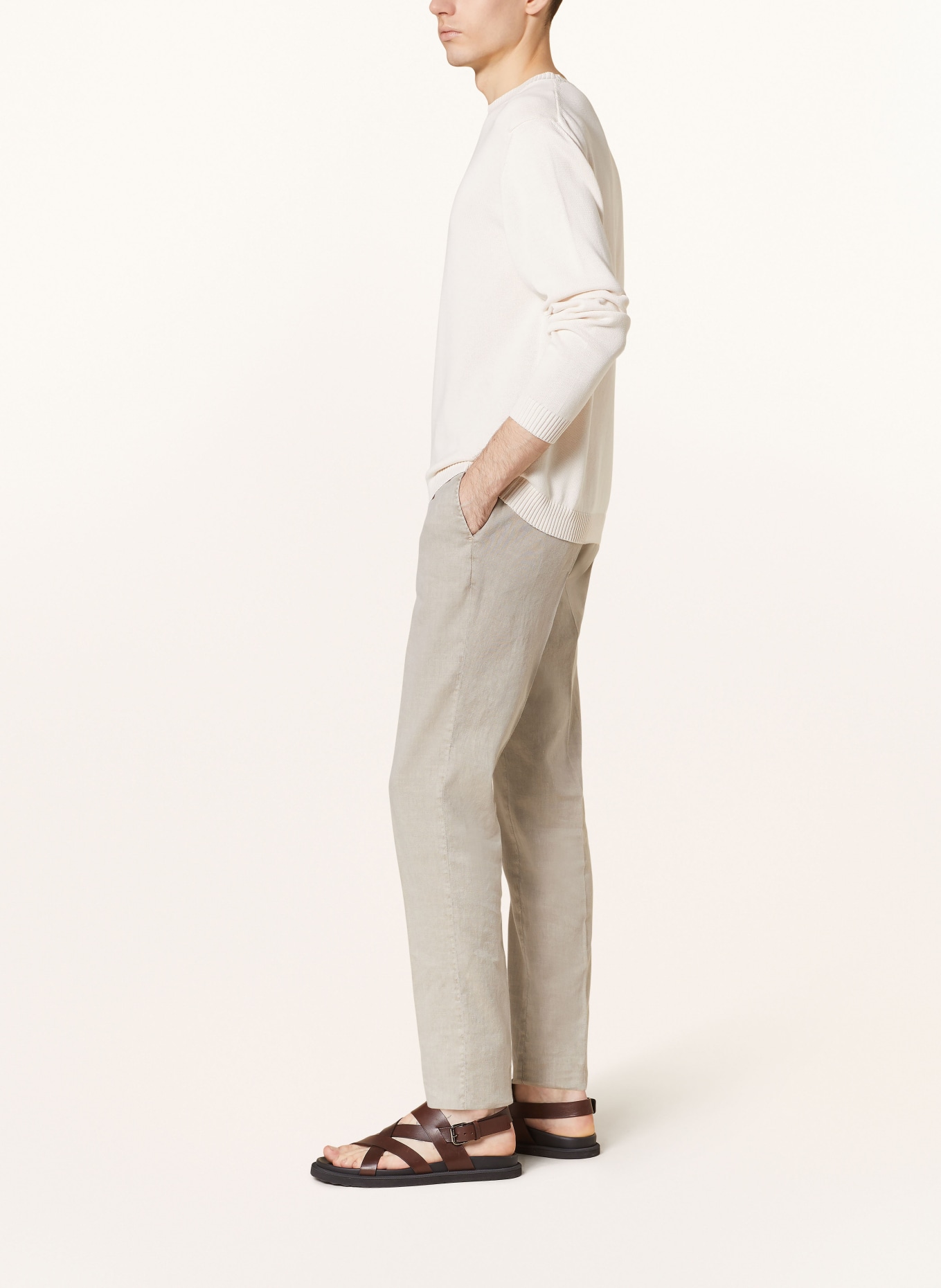 PT TORINO Chinos slim fit with linen, Color: BEIGE (Image 3)