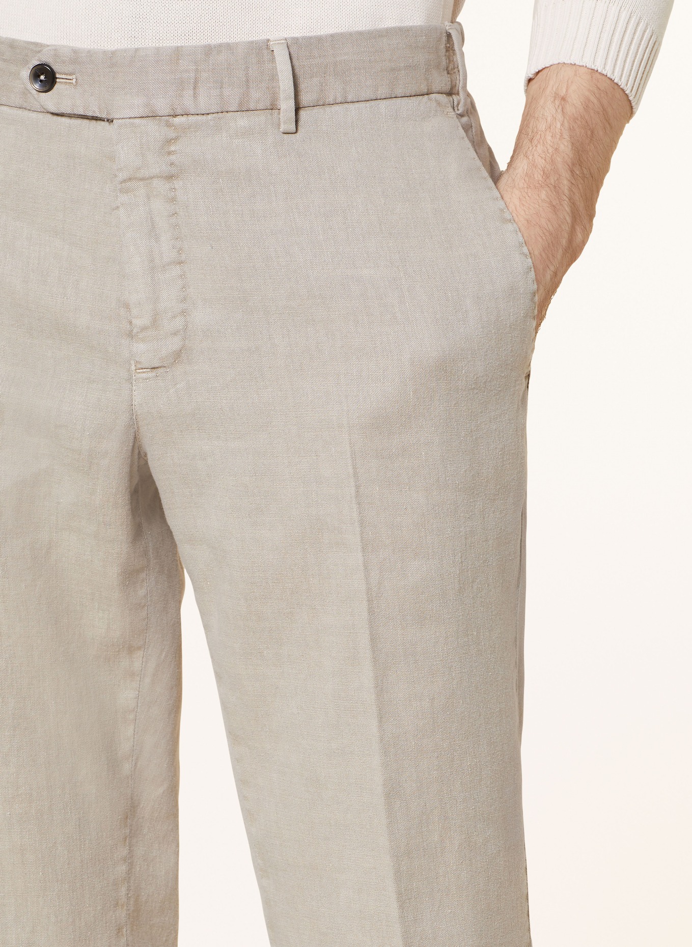 PT TORINO Chinos slim fit with linen, Color: BEIGE (Image 5)