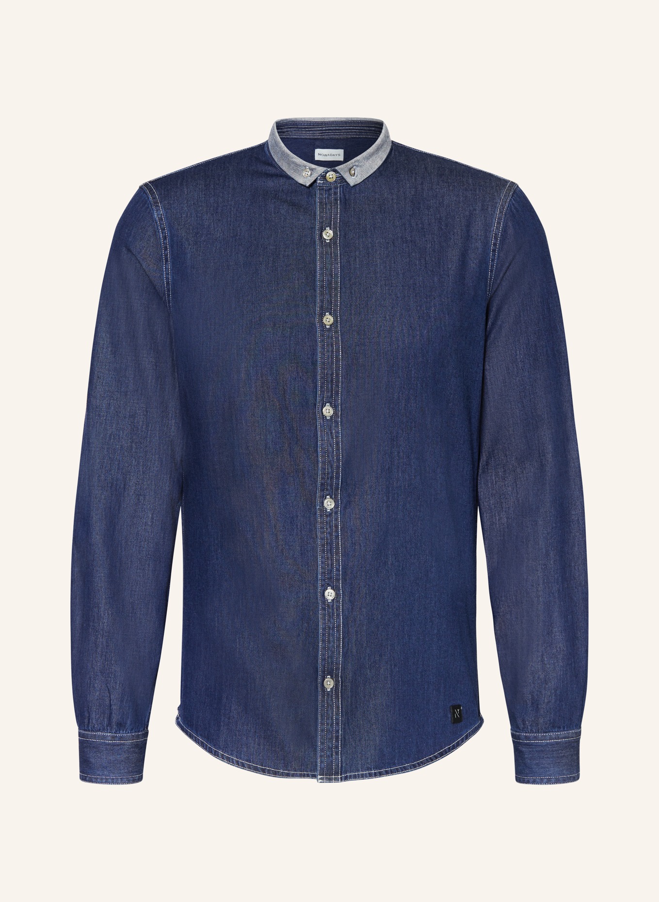NOWADAYS Denim shirt regular fit, Color: DARK BLUE (Image 1)