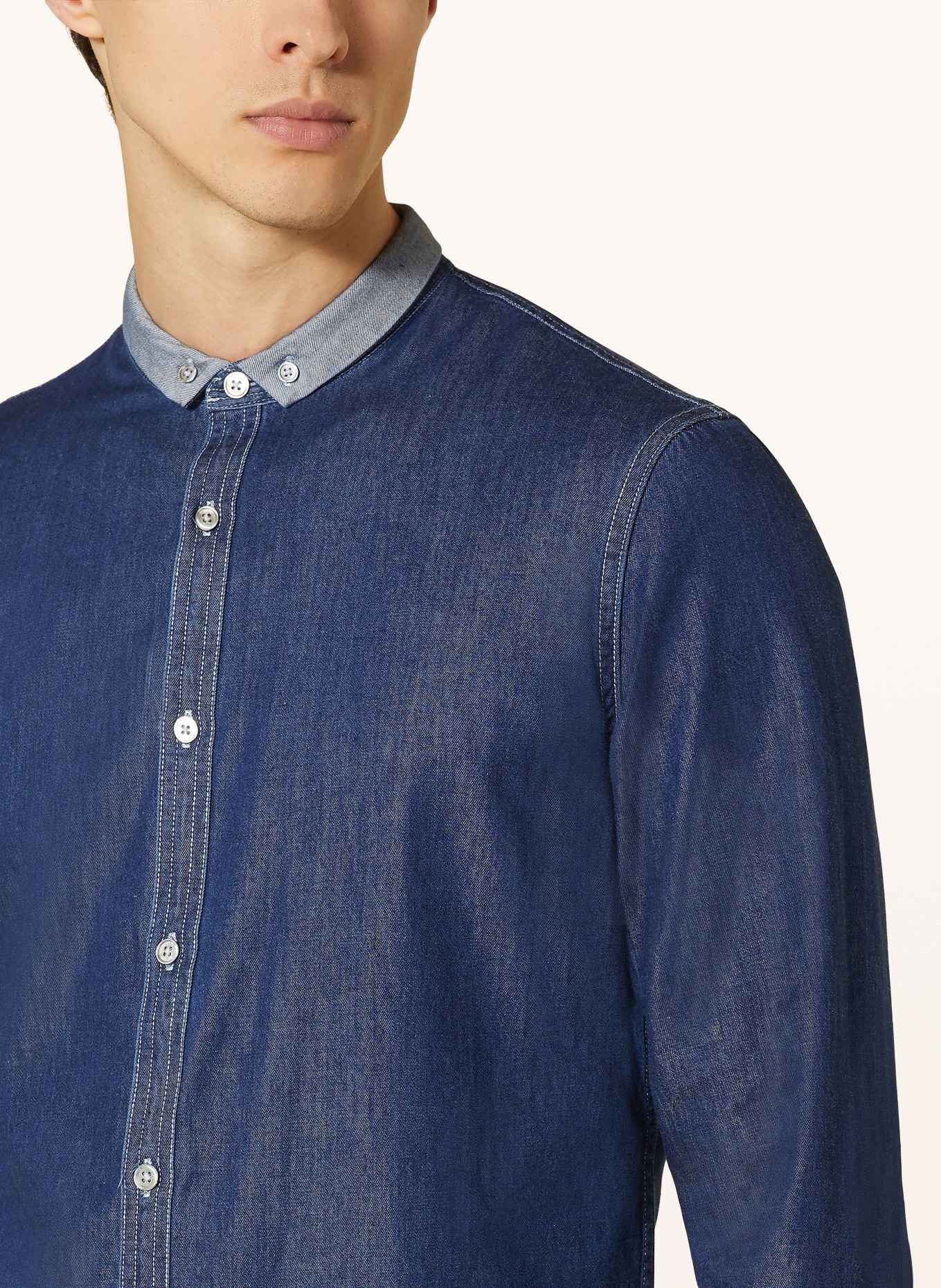 NOWADAYS Denim shirt regular fit, Color: DARK BLUE (Image 4)