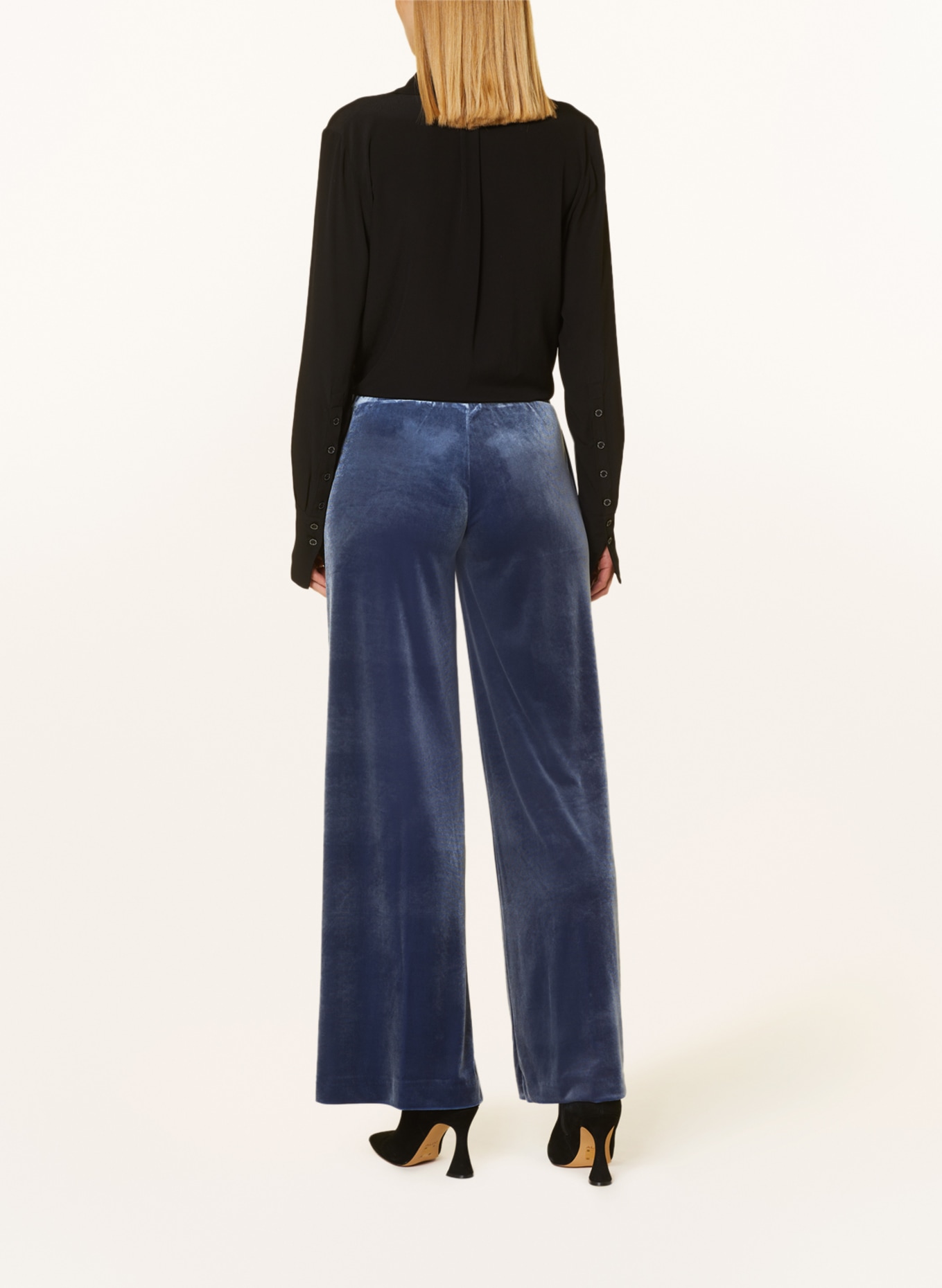 Vera Mont Wide leg trousers made of velvet, Color: BLUE GRAY (Image 3)