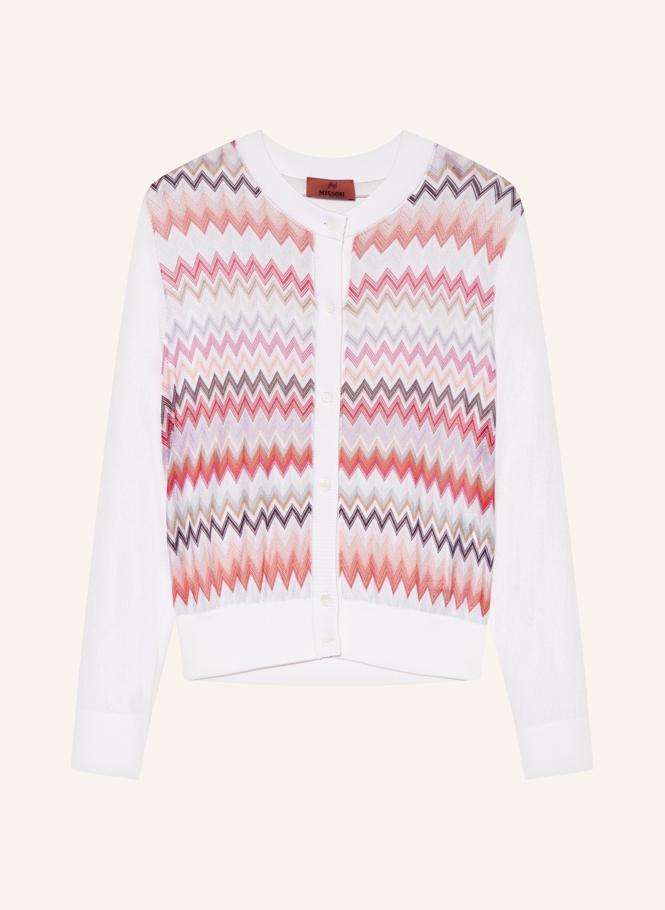 MISSONI Cardigan, Color: WHITE/ RED/ LIGHT GREEN (Image 1)
