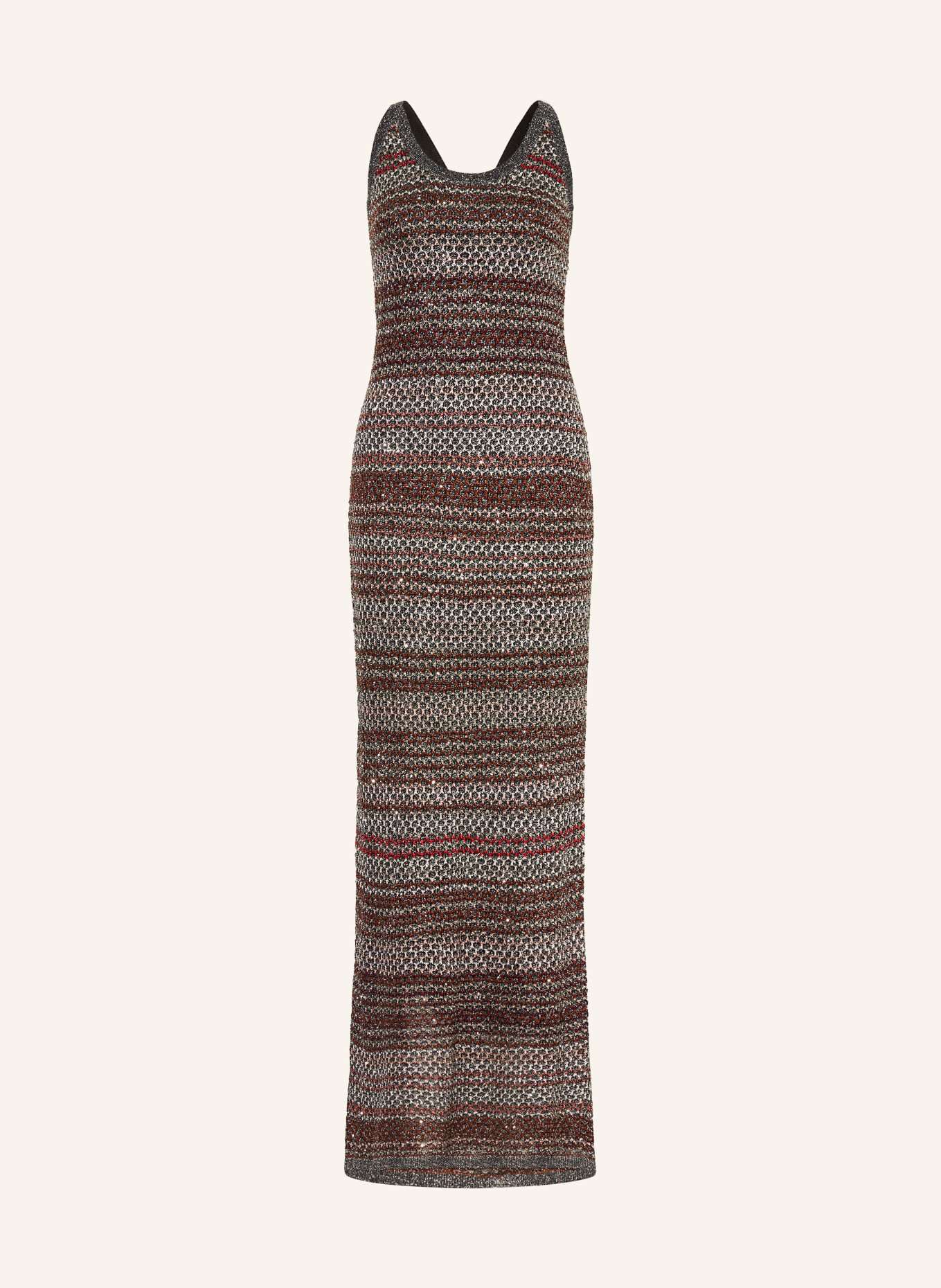 MISSONI Dzianinowa sukienka z cekinami, Kolor: CZARNY/ CIEMNOCZERWONY/ SREBRNY (Obrazek 1)