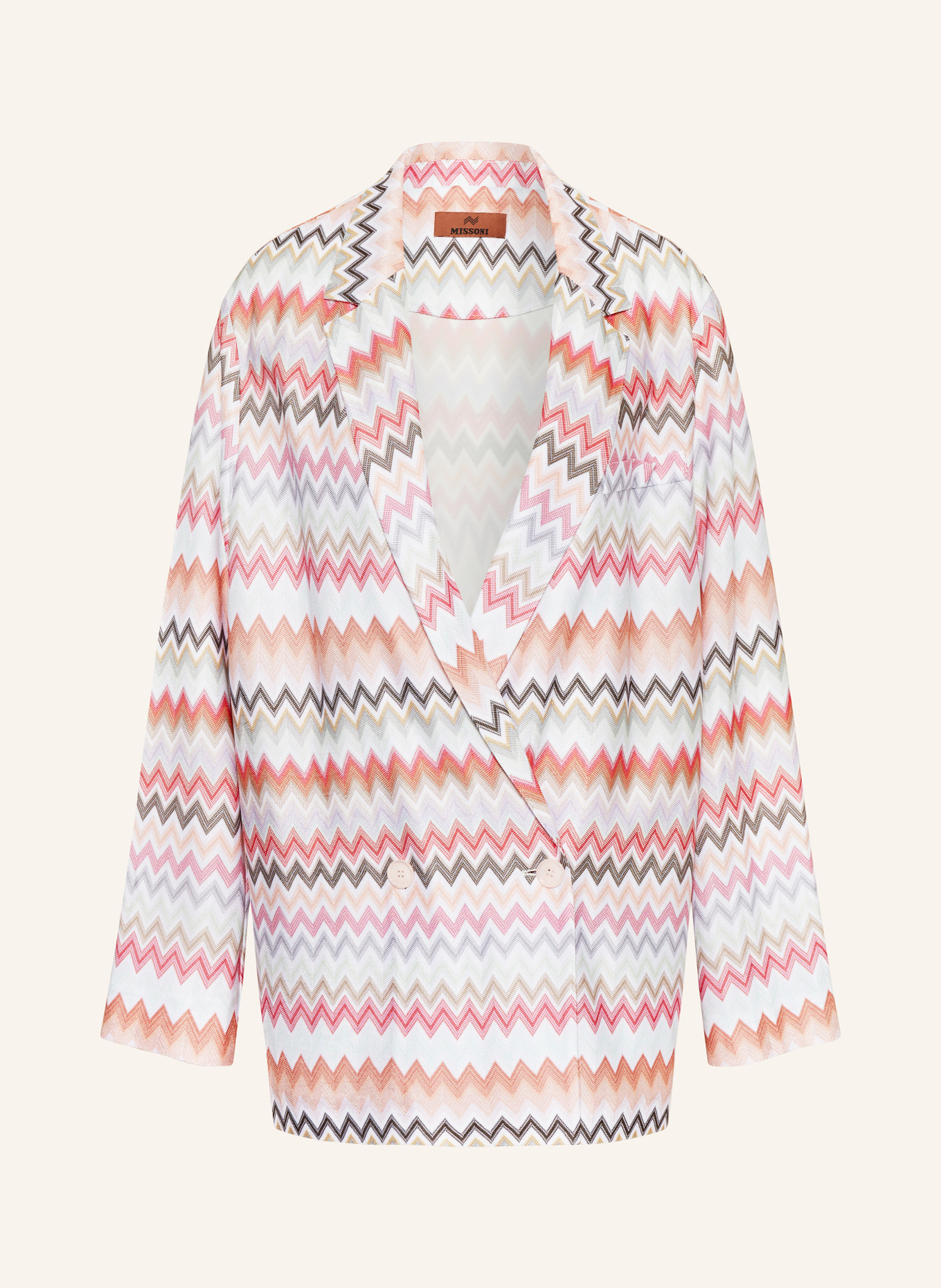 MISSONI Knit blazer, Color: NEON PINK/ BLUE GRAY/ RED (Image 1)