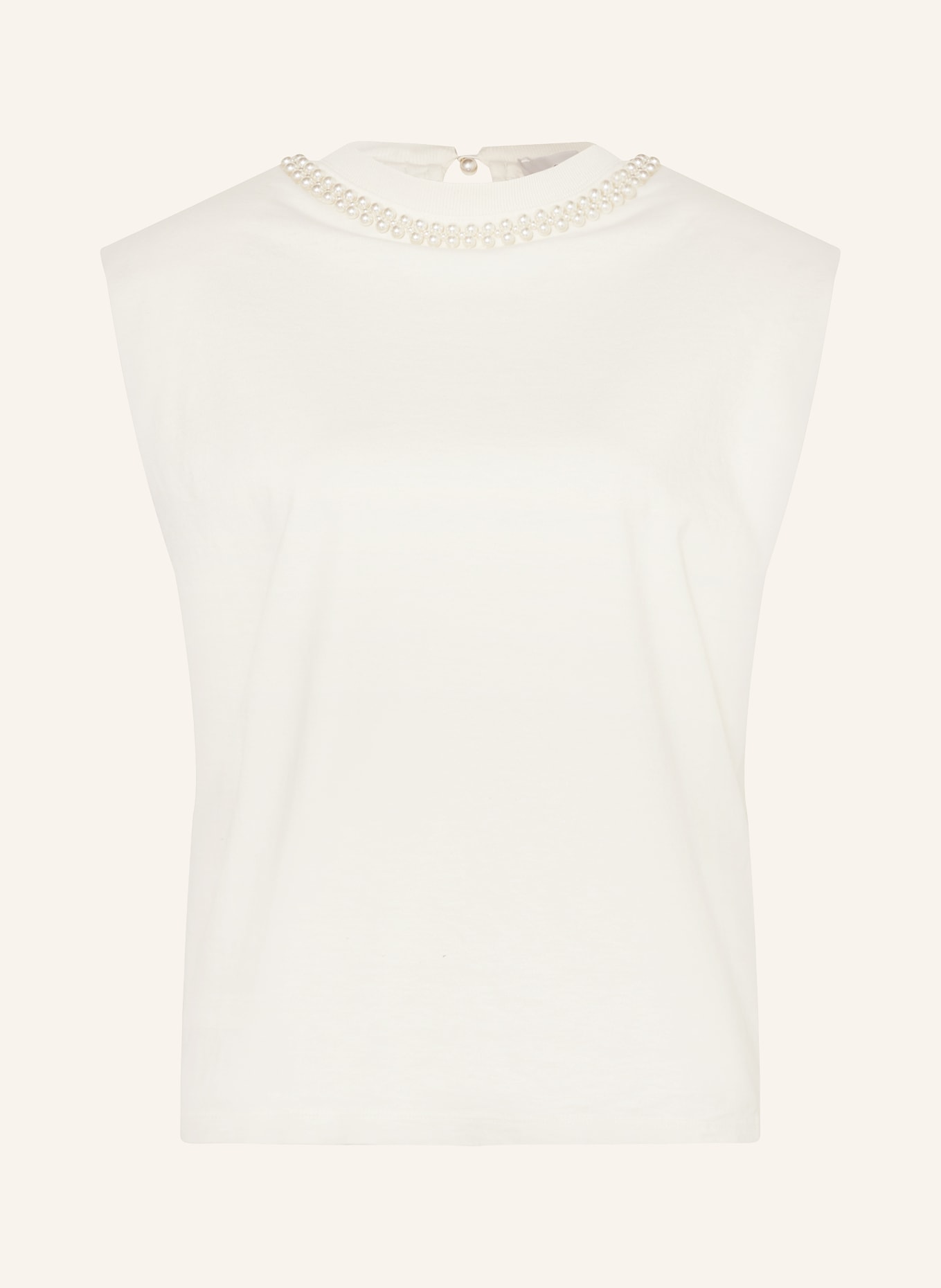 GOLDEN GOOSE Top with decorative beads, Color: ECRU (Image 1)