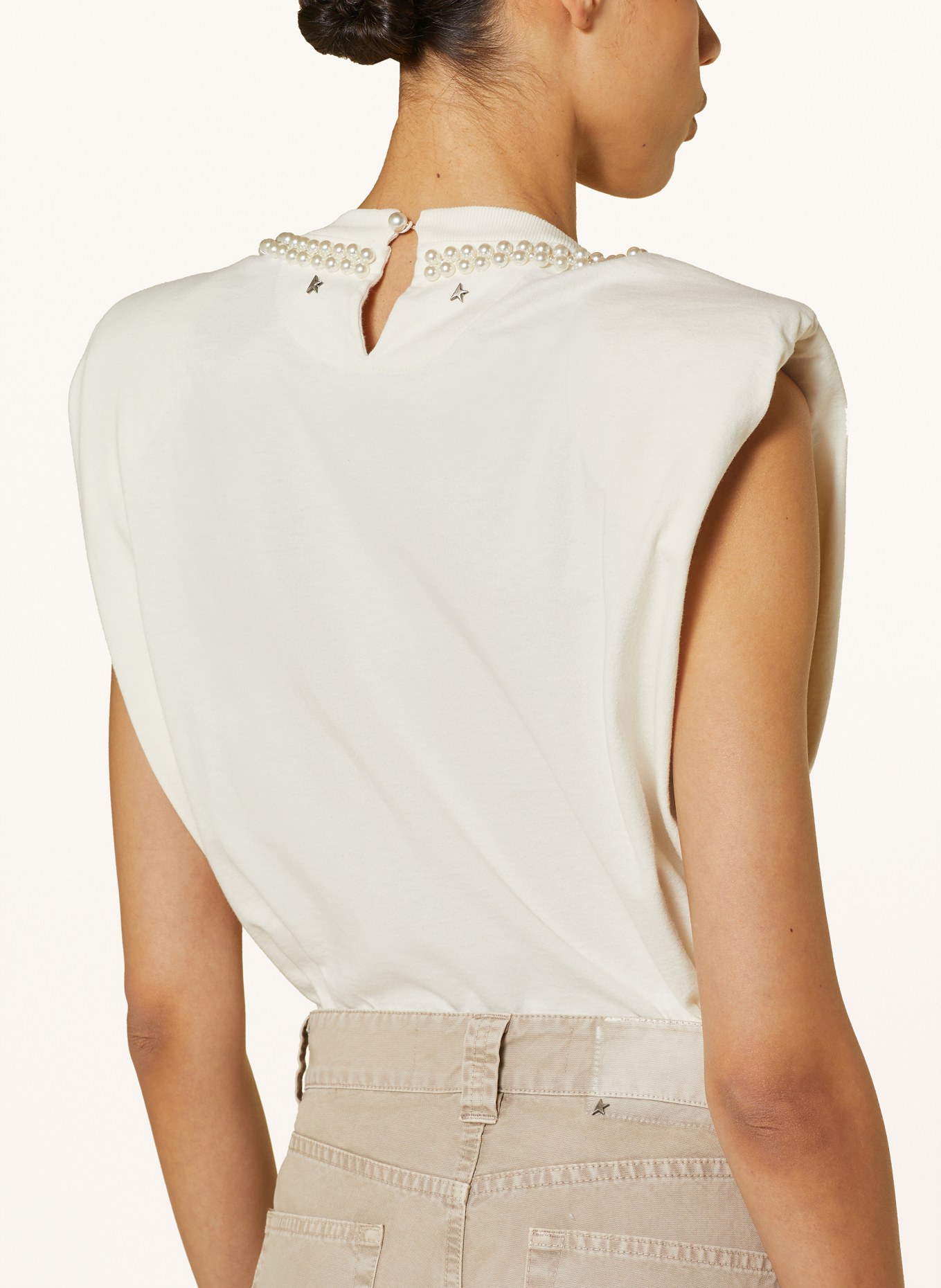 GOLDEN GOOSE Top with decorative beads, Color: ECRU (Image 5)