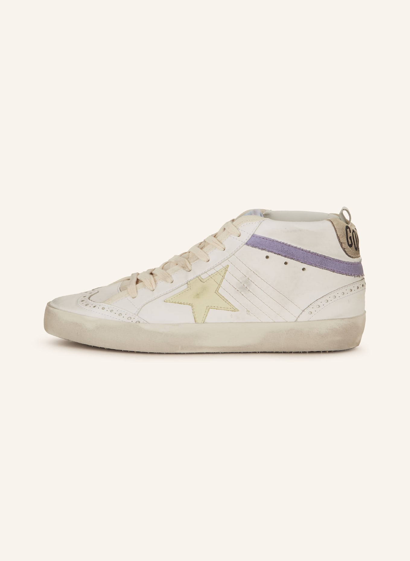 GOLDEN GOOSE High-top sneakers MID STAR, Color: WHITE/ CREAM/ LIGHT PURPLE (Image 4)