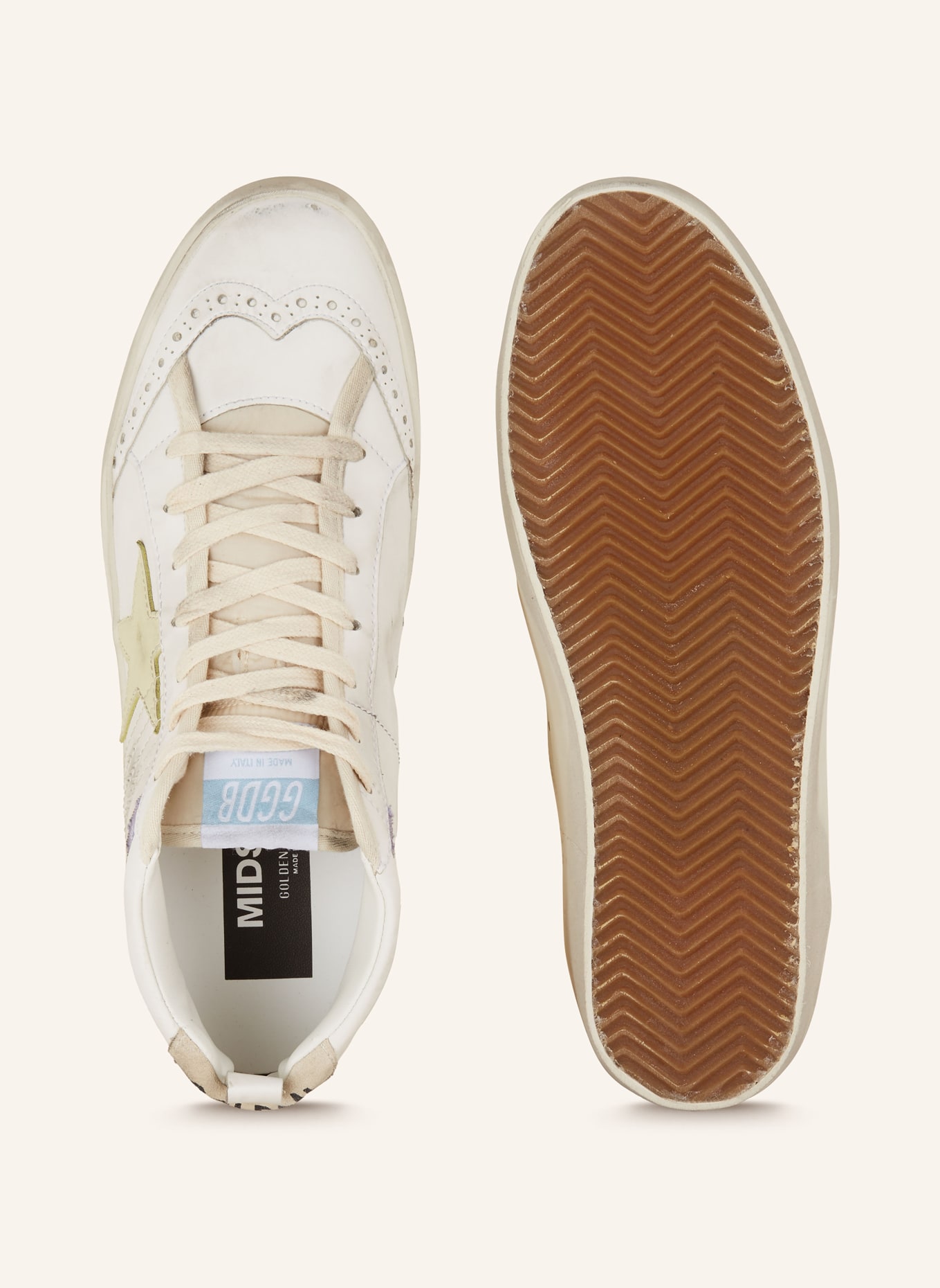 GOLDEN GOOSE High-top sneakers MID STAR, Color: WHITE/ CREAM/ LIGHT PURPLE (Image 5)