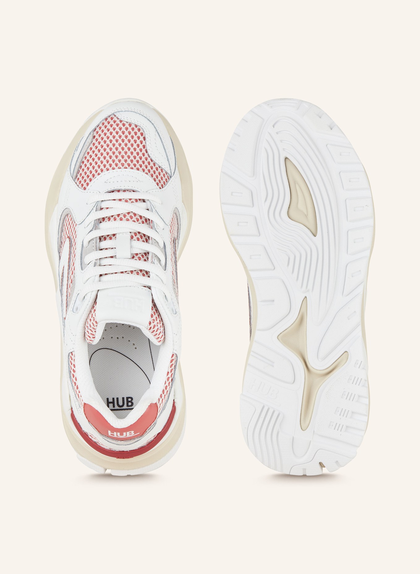 HUB Sneakers SLAM, Color: WHITE/ DARK RED (Image 5)