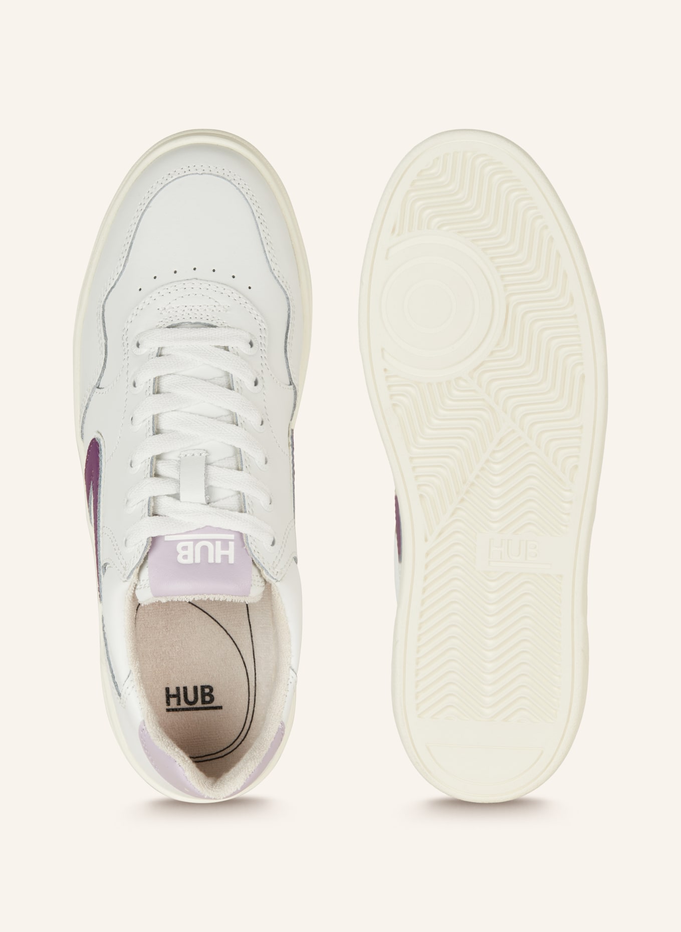 HUB Sneakers COURT, Color: WHITE/ LIGHT PURPLE/ ECRU (Image 5)