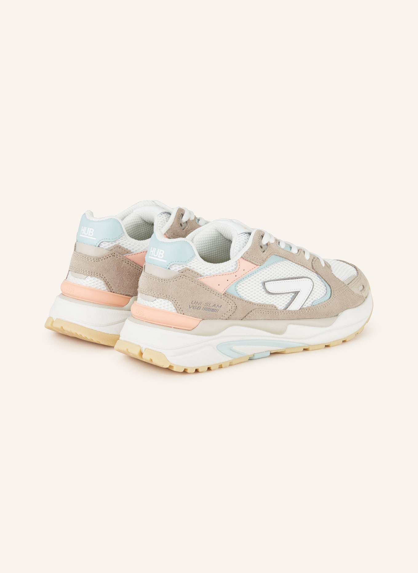 HUB Sneakers SLAM, Color: WHITE/ TAUPE/ LIGHT BLUE (Image 2)