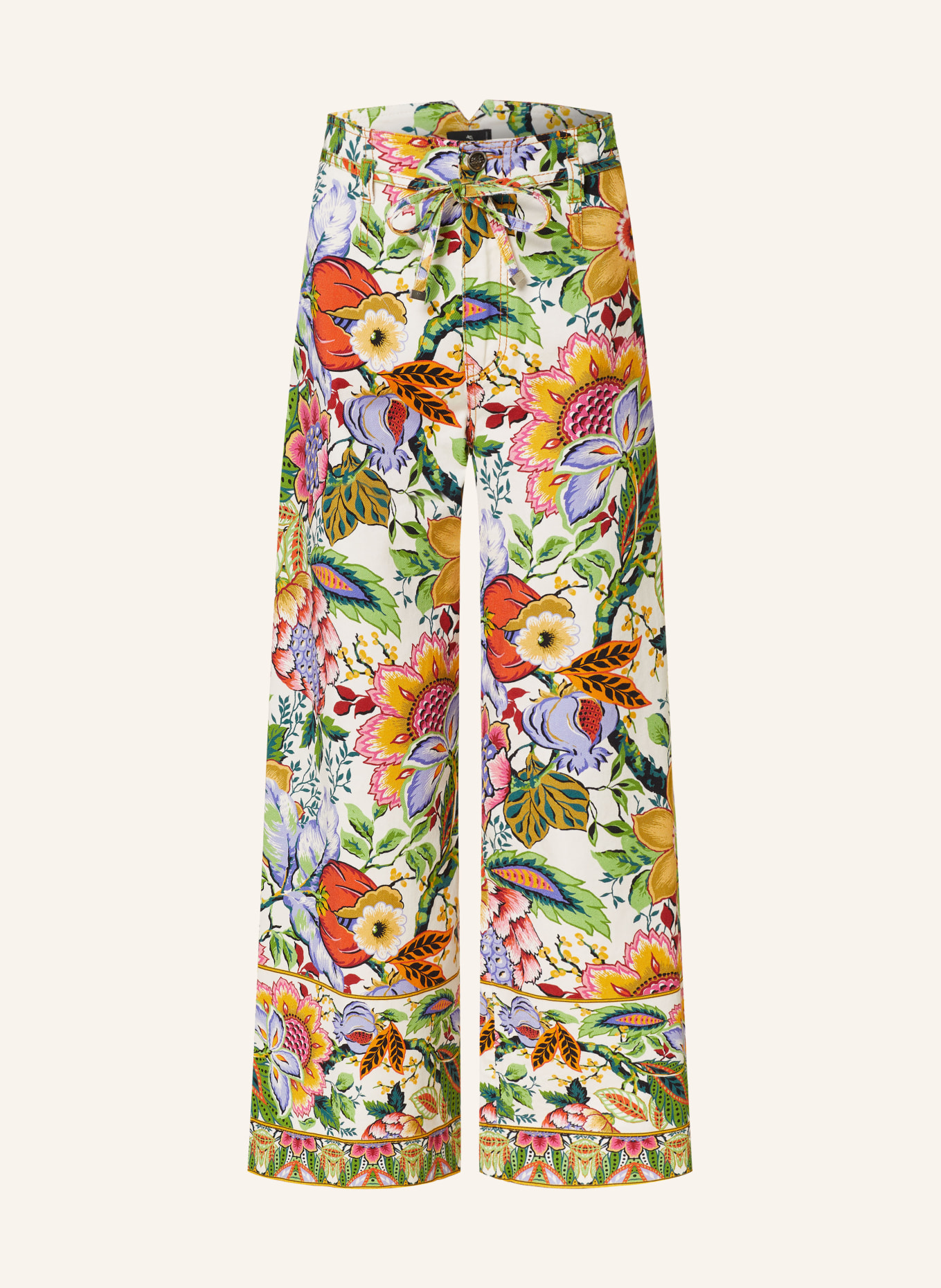 ETRO Flared jeans, Color: WHITE/ GREEN/ RED (Image 1)