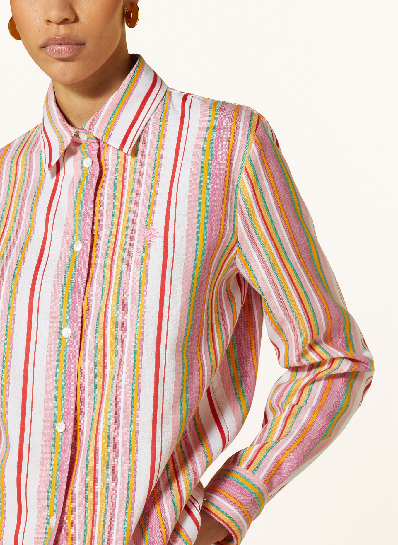 ETRO Shirt blouse, Color: PINK/ WHITE/ GREEN (Image 4)