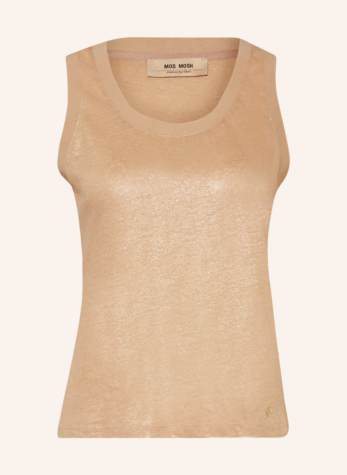 MOS MOSH Linen top MMCASA with glitter thread, Color: BEIGE (Image 1)