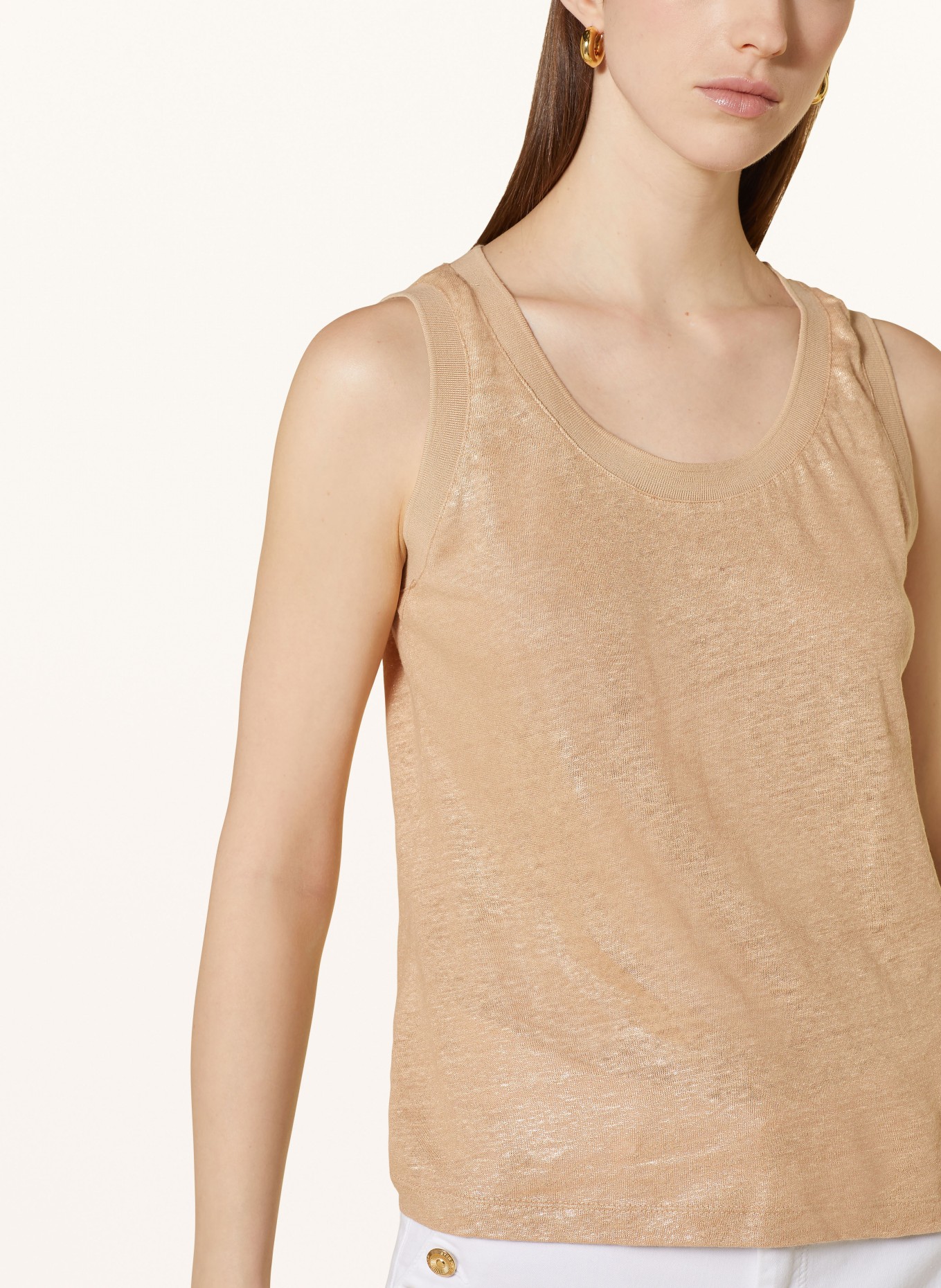 MOS MOSH Linen top MMCASA with glitter thread, Color: BEIGE (Image 4)