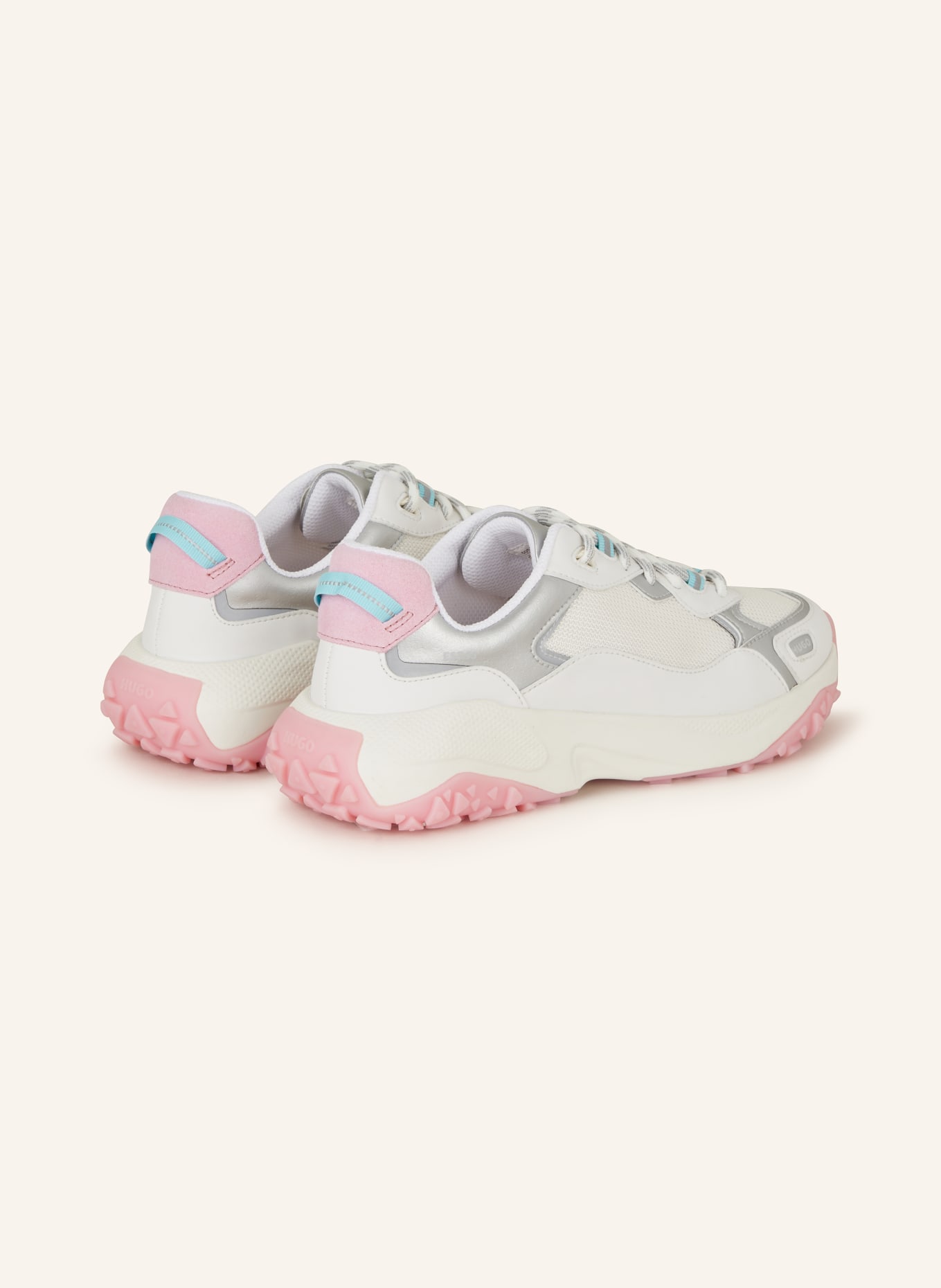HUGO Sneakers GO1ST, Color: WHITE/ SILVER/ PINK (Image 2)